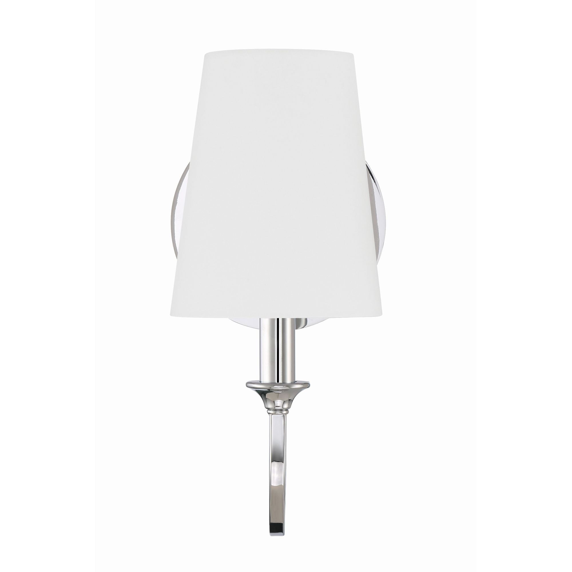 Payton 1 Light Polished Chrome Sconce Silk Shade 5.5"W x 11.75"H x 7.5"D