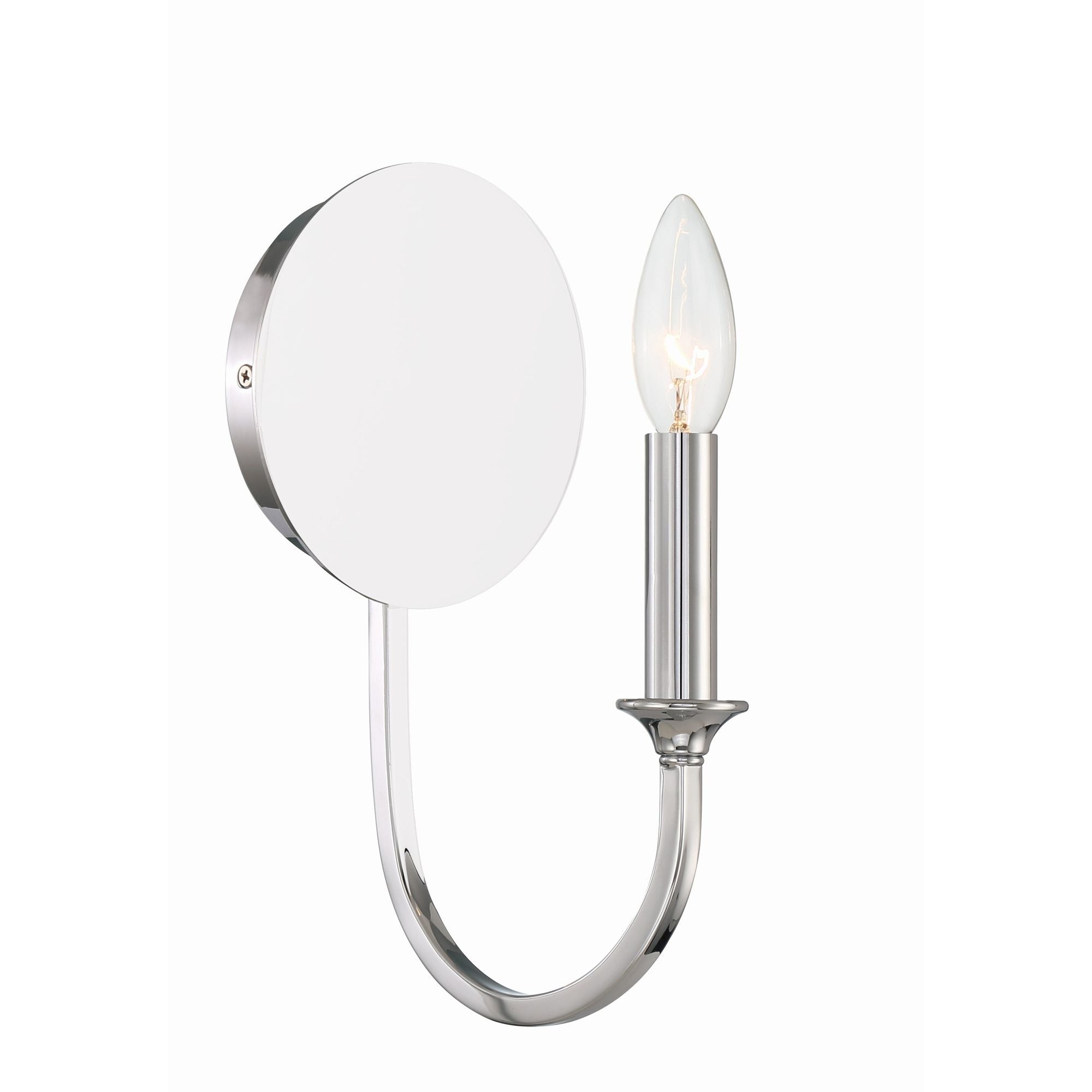 Payton 1 Light Polished Chrome Sconce Silk Shade 5.5"W x 11.75"H x 7.5"D