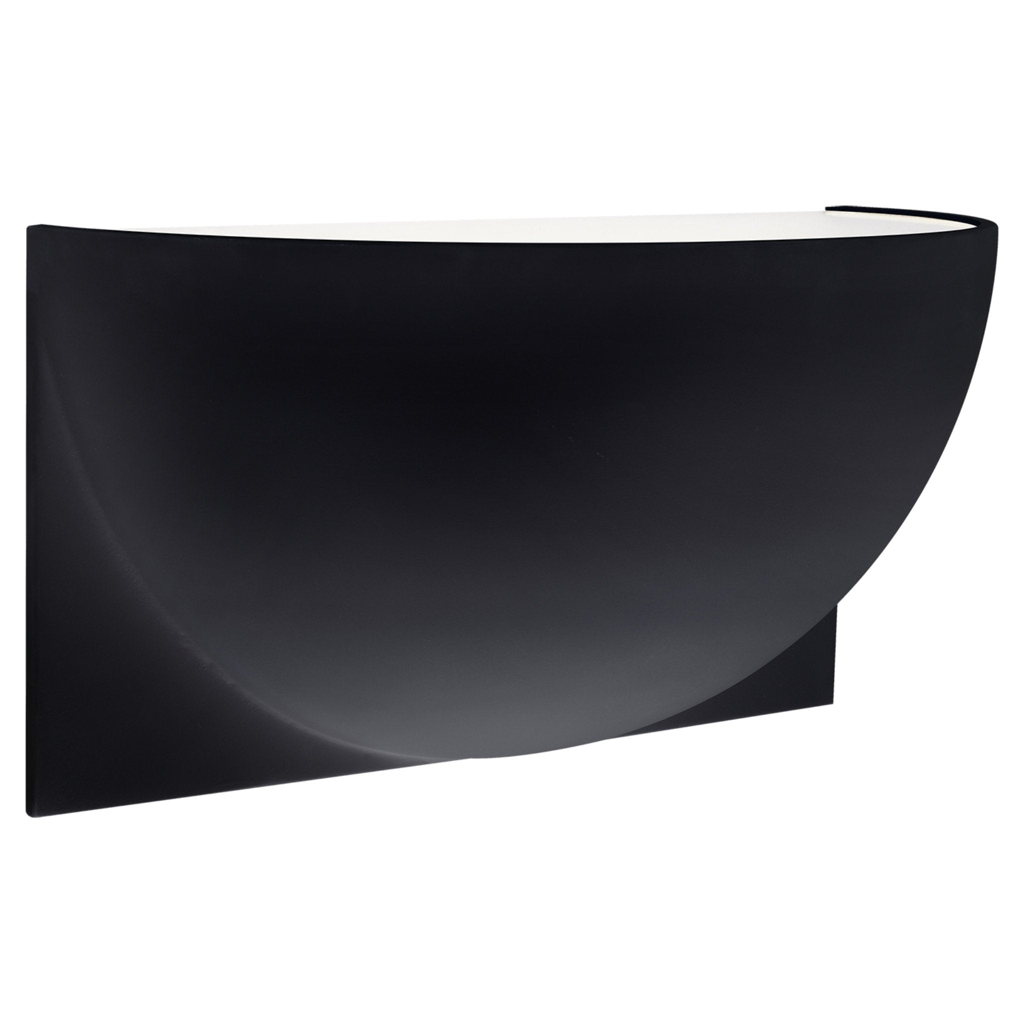 Peter Bristol Quarter Sphere Small Up Light in Matte Black with Frosted Glass Wall Light W10" x H5"