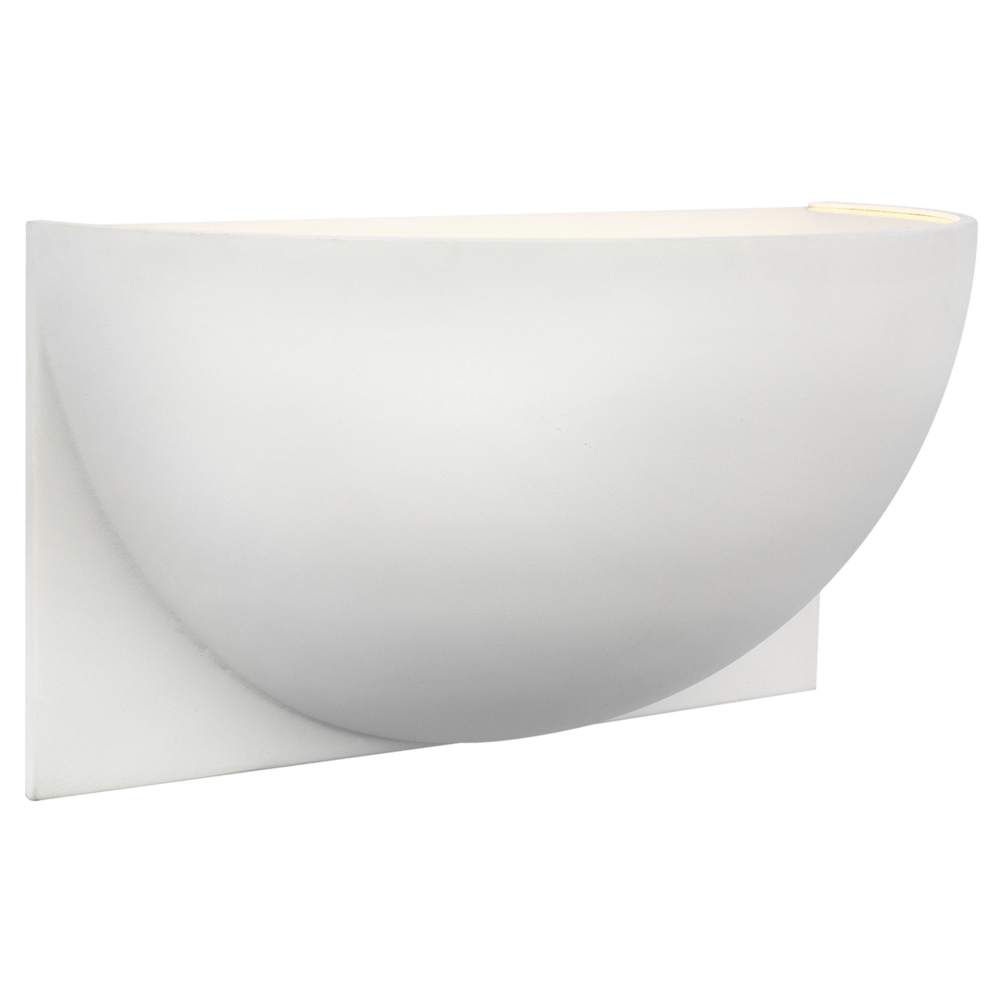 Peter Bristol Quarter Sphere Small Up Light in White with Frosted Glass Wall Light W10" x H5"