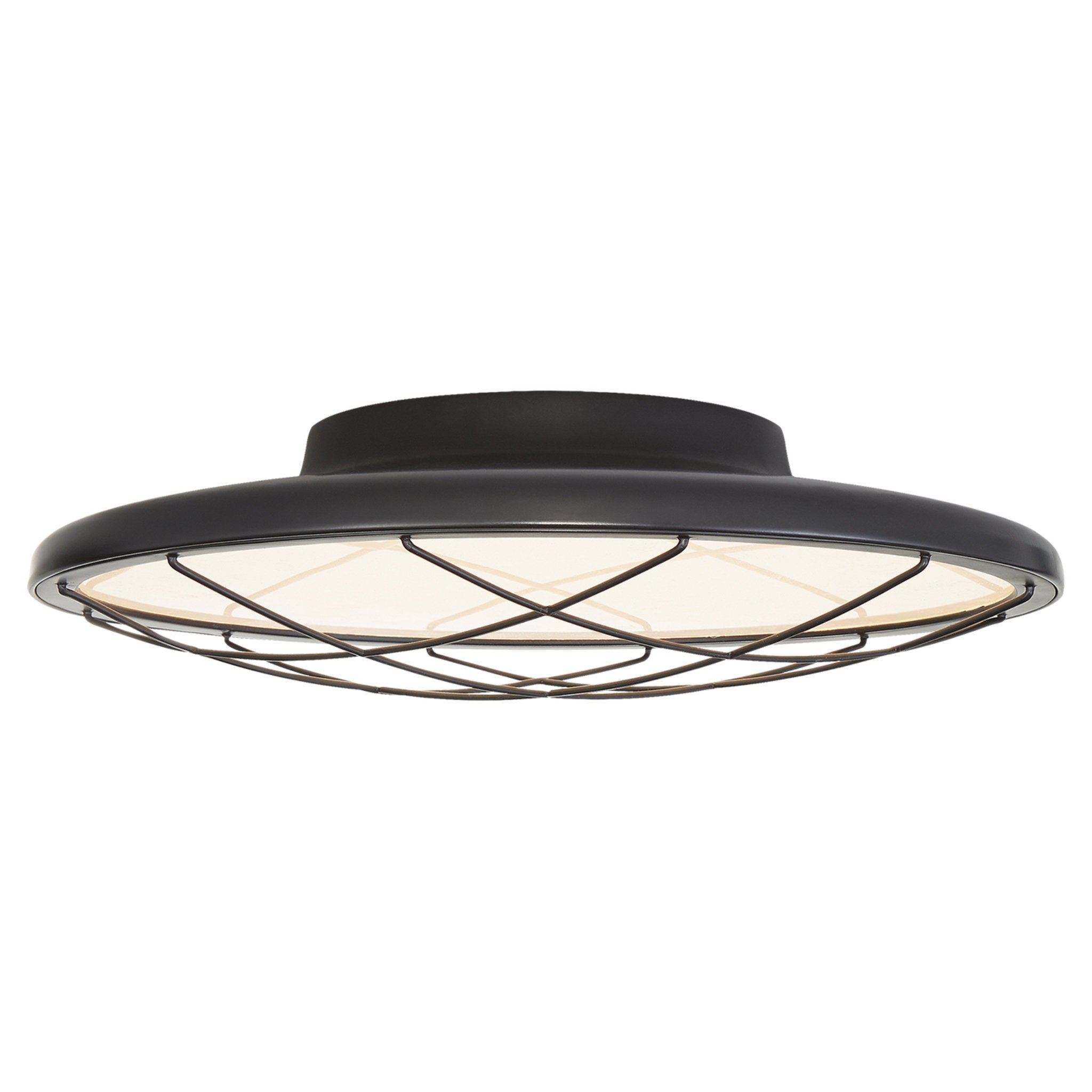 Peter Bristol Dot 13" Caged Flush Mount in Matte Black Ceiling Light W13.75" x H3.5"