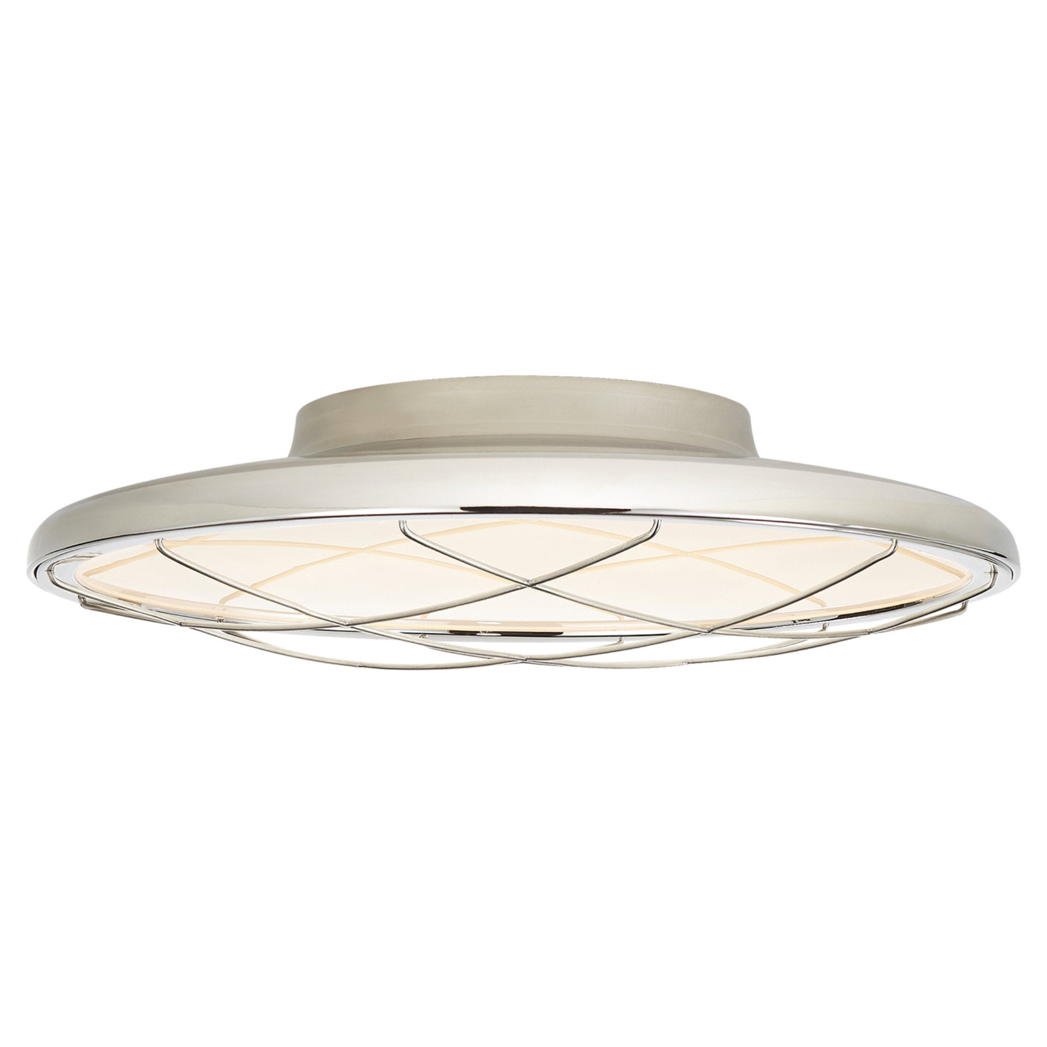 Peter Bristol Dot 13" Caged Flush Mount in Polished Nickel Ceiling Light W13.75" x H3.5"