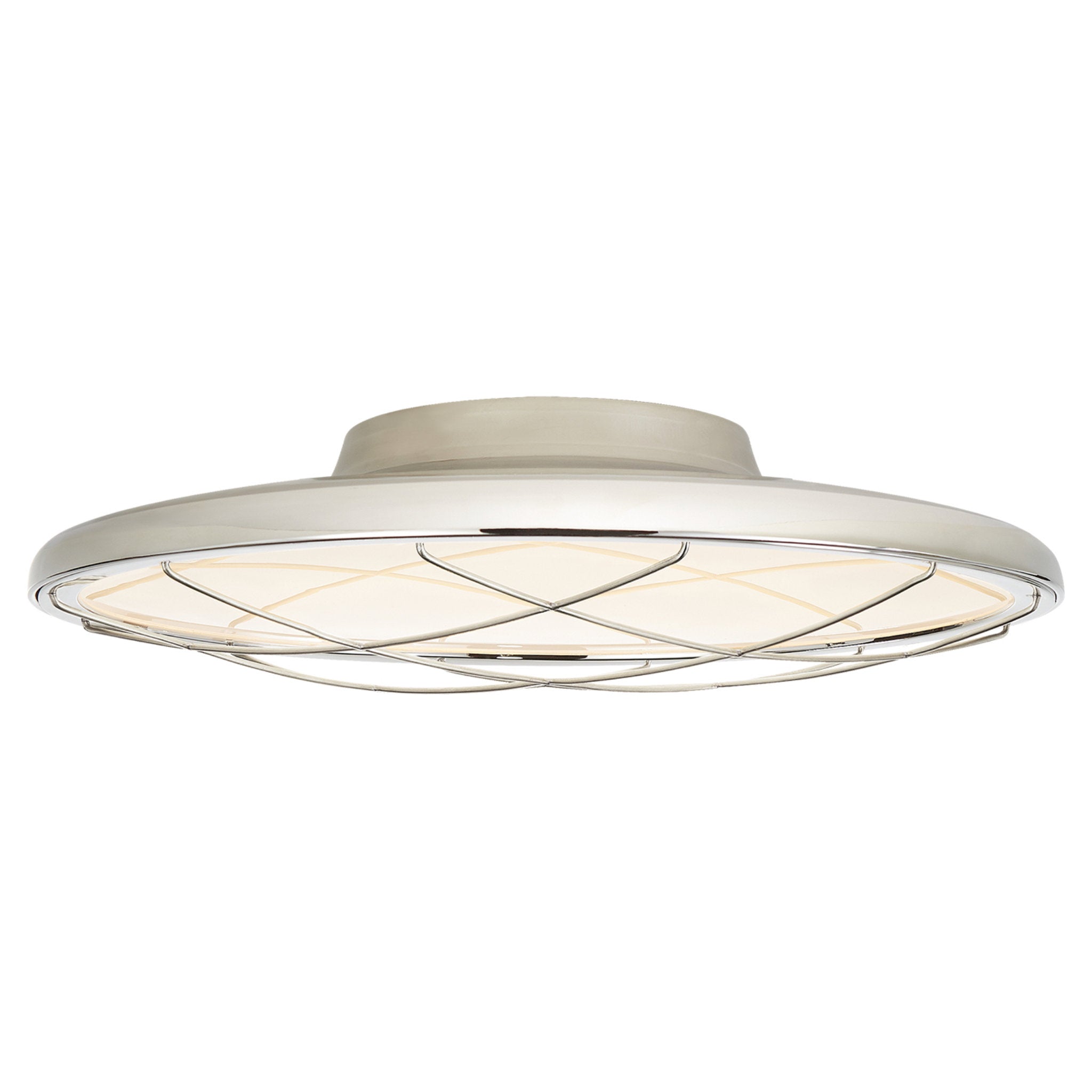 Peter Bristol Dot 16" Caged Flush Mount in Polished Nickel Ceiling Light W16.5" x H4.5"