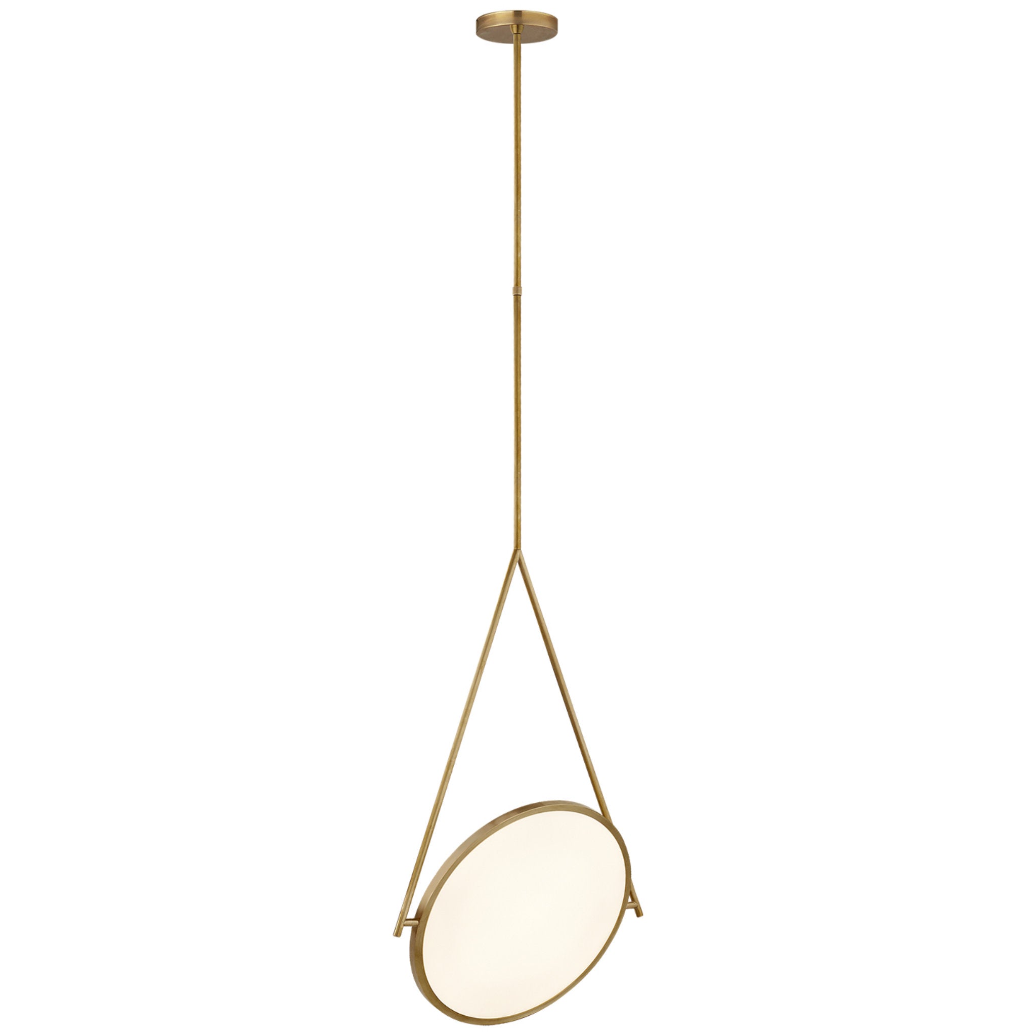 Peter Bristol Dot Stance 13" Rotating Pendant in Natural Brass Ceiling Light W16.25"