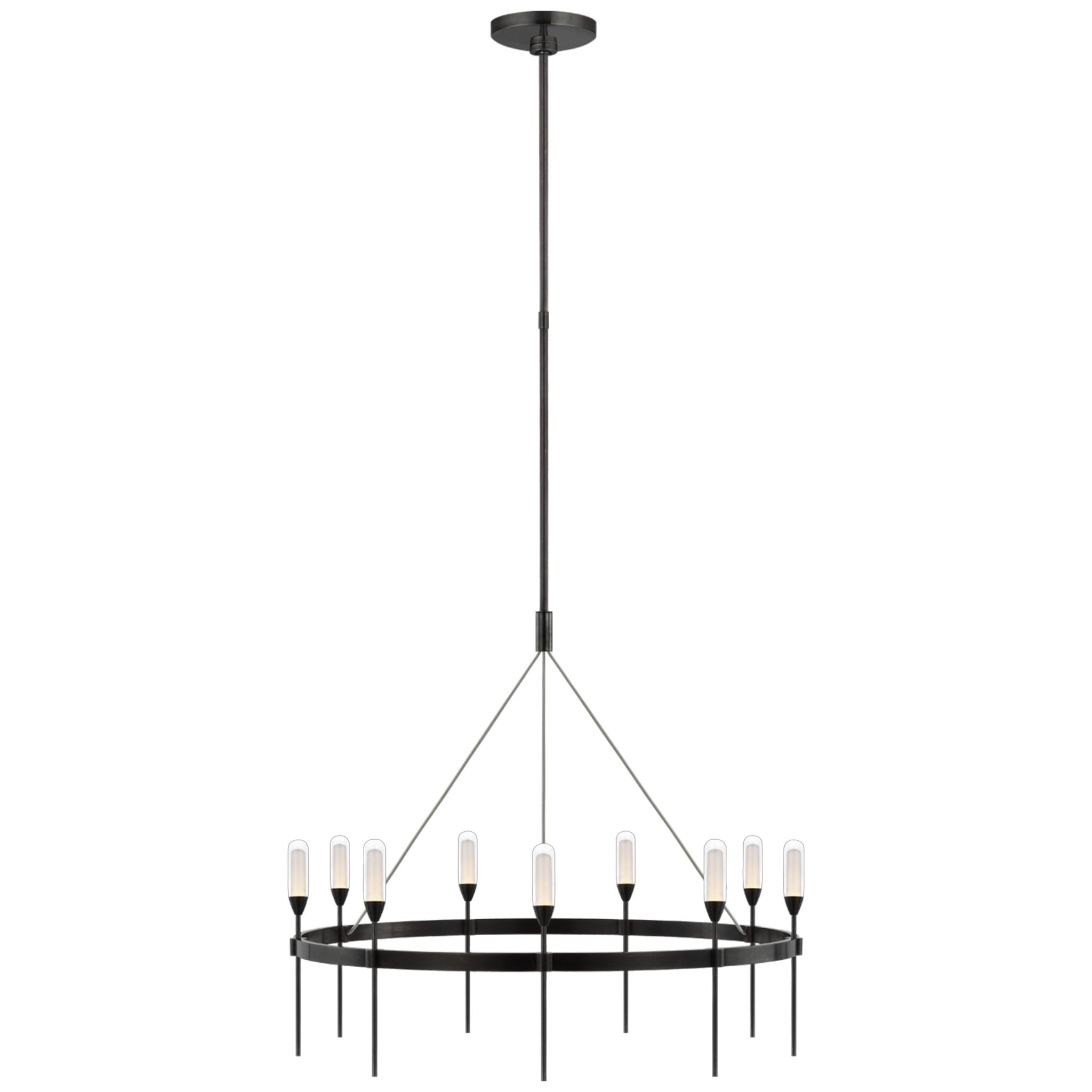 Peter Bristol Overture Medium Ring Chandelier in Bronze with Clear Glass Ceiling Light W28.75"