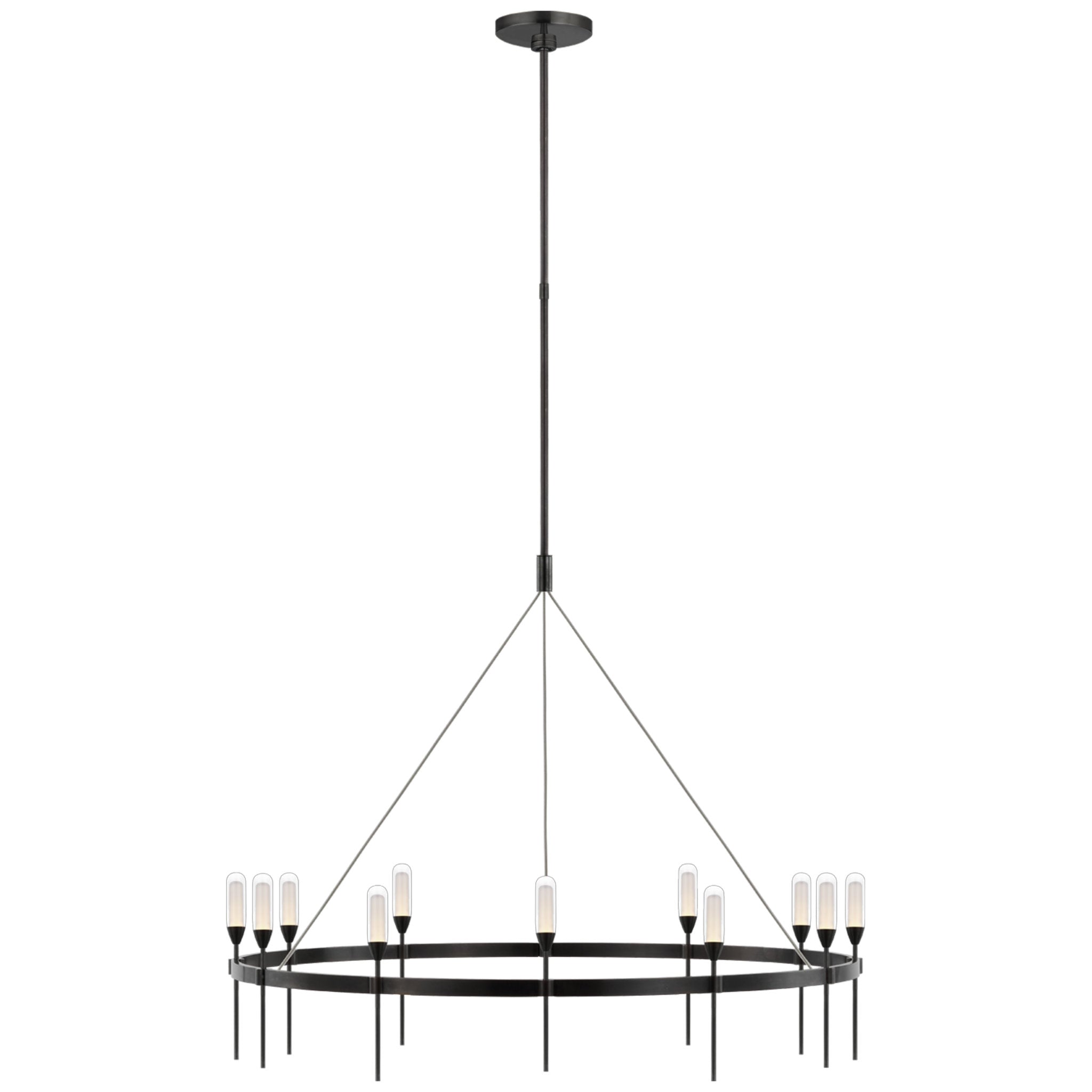 Peter Bristol Overture XL Ring Chandelier in Bronze with Clear Glass Ceiling Light W39"