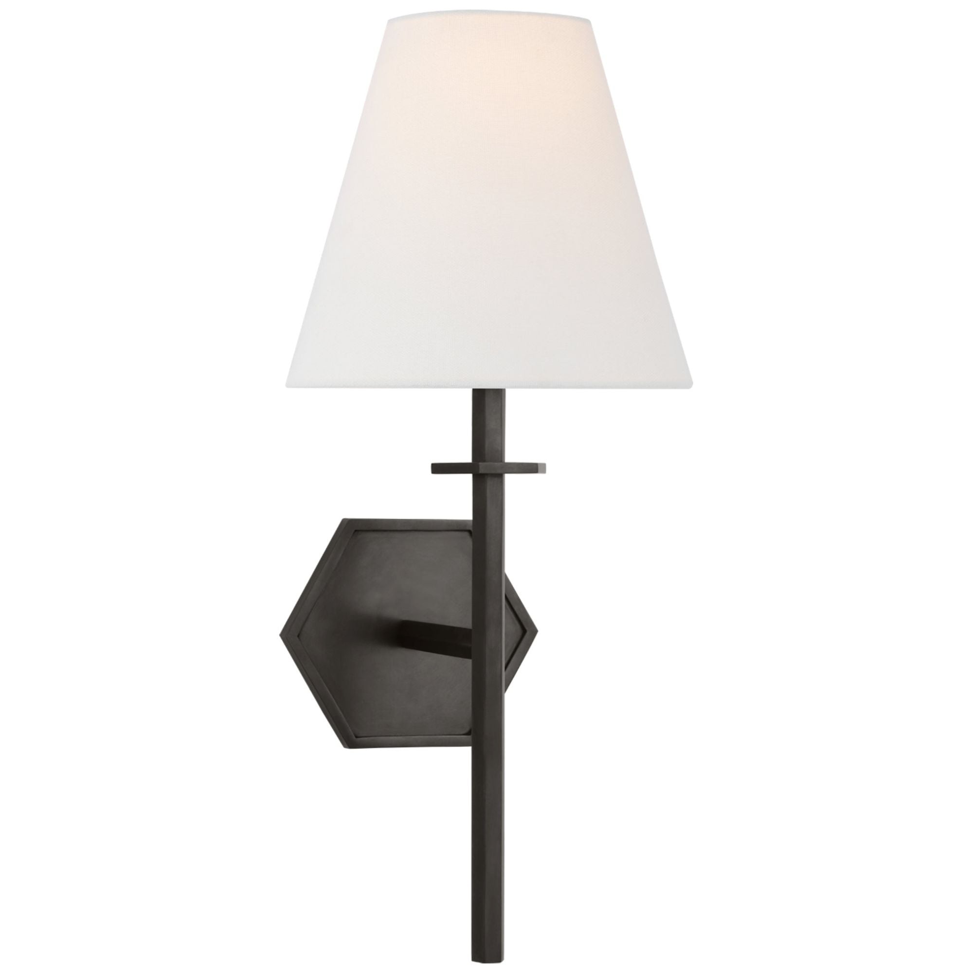 Paloma Contreras Olivier Medium Sconce in Bronze with Linen Shade Wall Light W8" x H17.75"