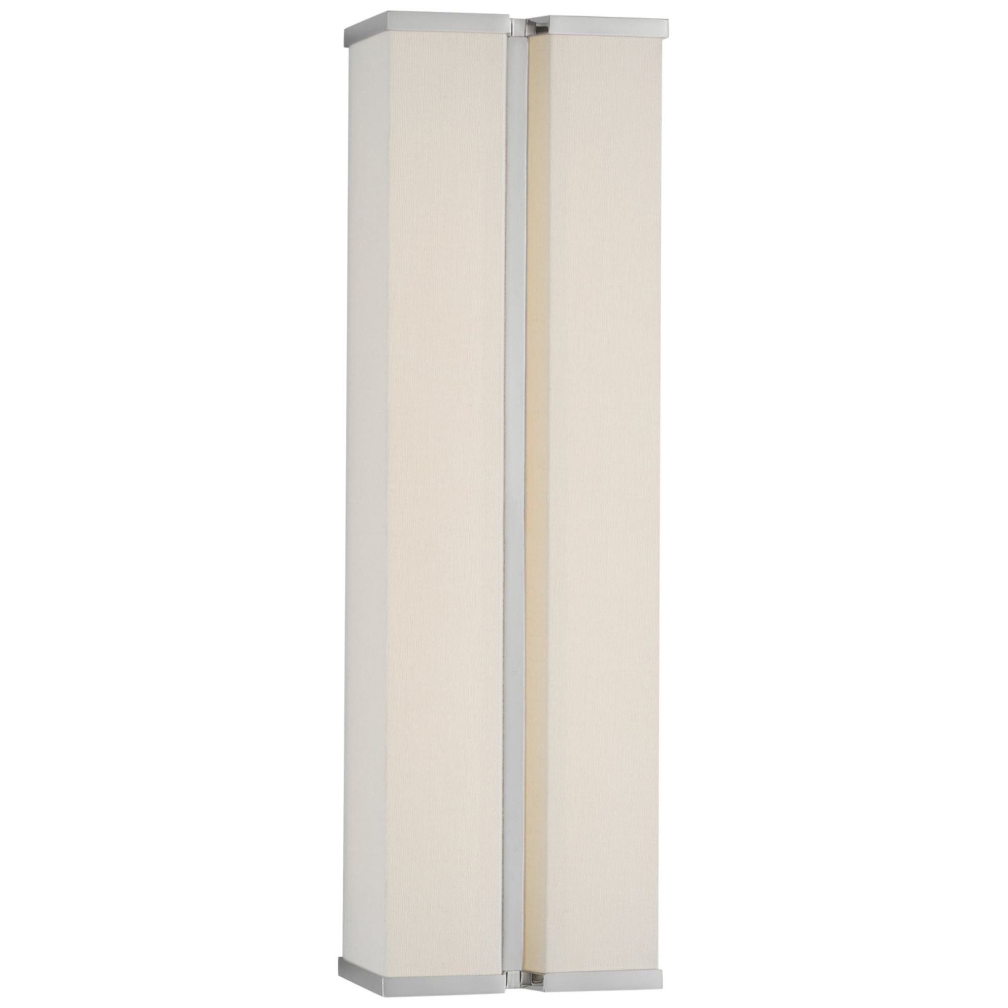 Paloma Contreras Vernet 18" Sconce in Polished Nickel and Linen Wall Light W5.5" x H18"