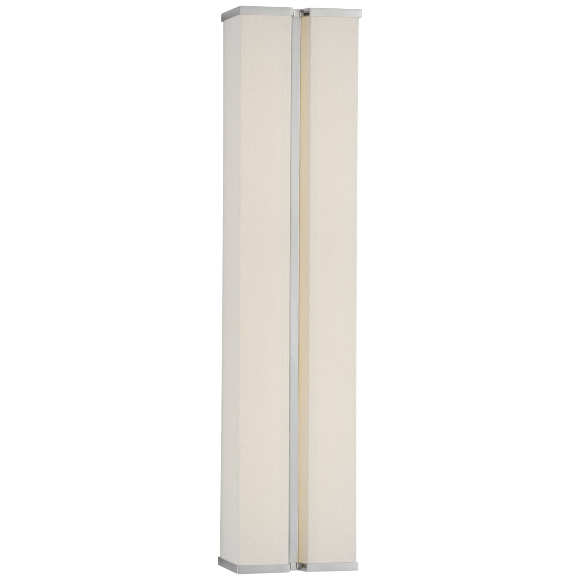 Paloma Contreras Vernet 24" Sconce in Polished Nickel and Linen Wall Light W5.5" x H24"