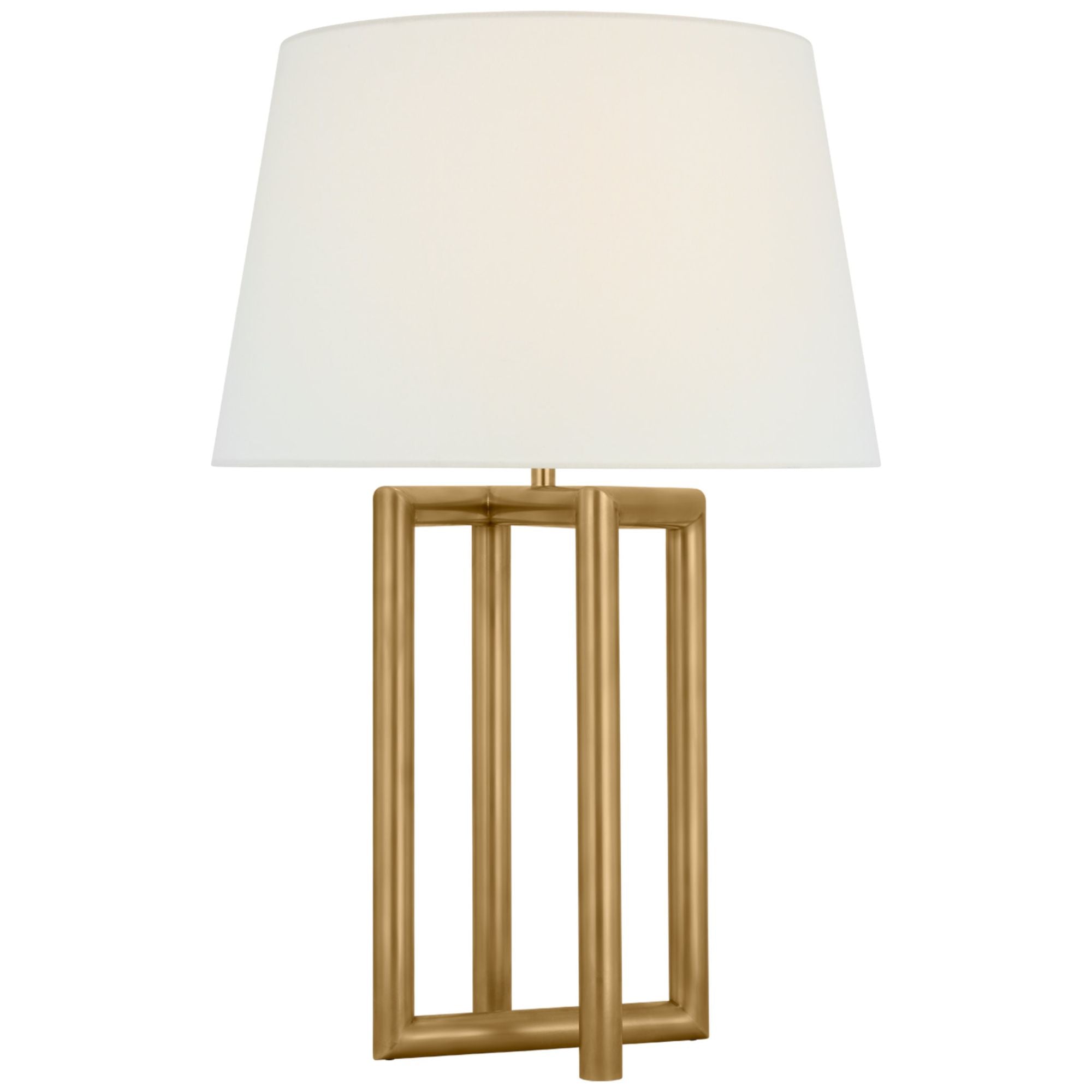 Paloma Contreras Concorde Large Table Lamp in Hand-Rubbed Antique Brass with Linen Shade W20" x H30.75"