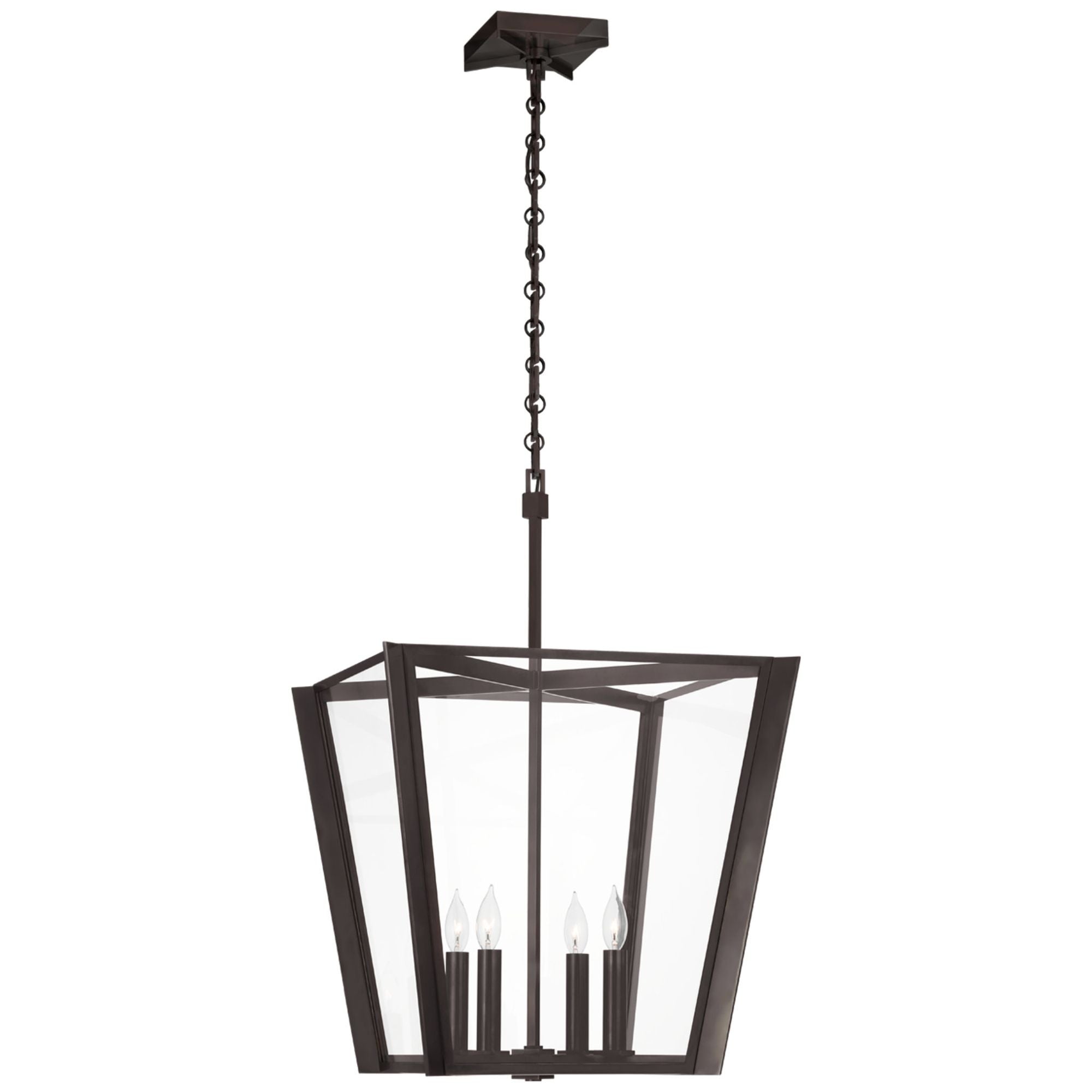 Paloma Contreras Palais 20" Lantern in Bronze with Clear Glass Ceiling Light W20.75" x H30.75"