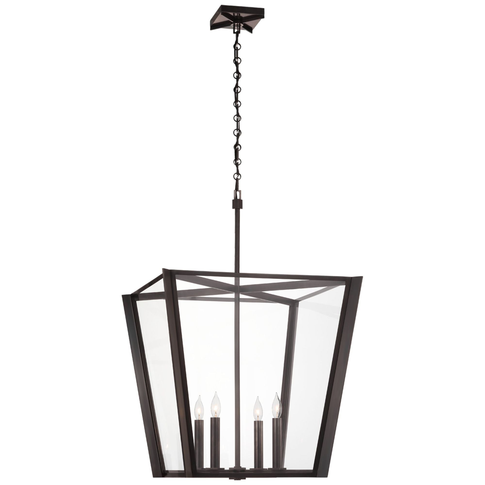 Paloma Contreras Palais 25" Lantern in Bronze with Clear Glass Ceiling Light W25" x H37"
