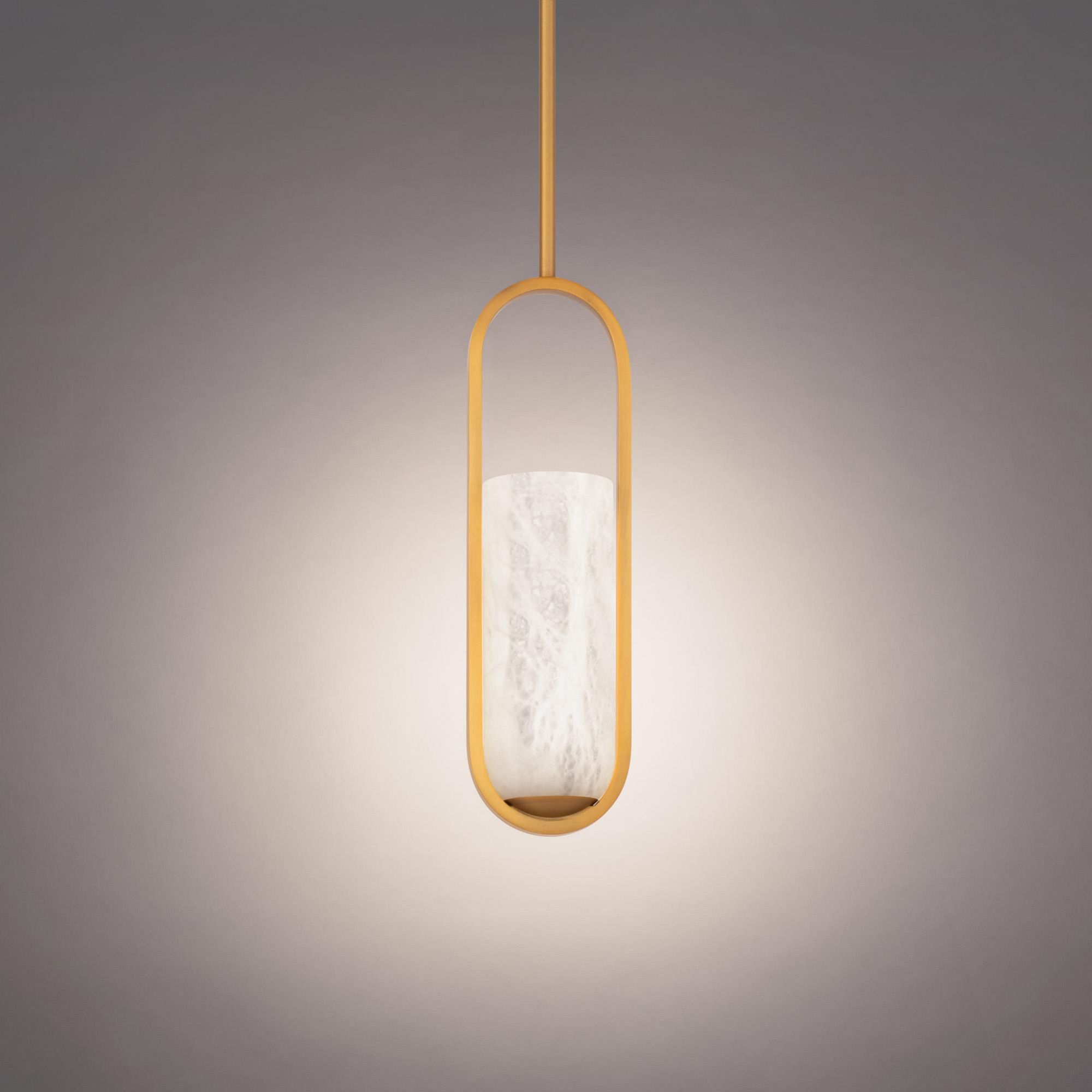 Rollins 16in LED Mini Pendant 3000K in Aged Brass