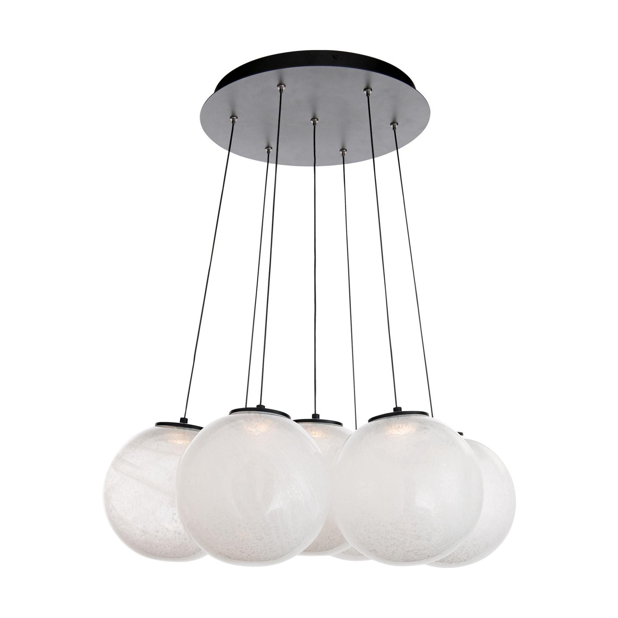 Cosmic Crystal LED 7 Light Multi-Light Pendant 3000K in Black