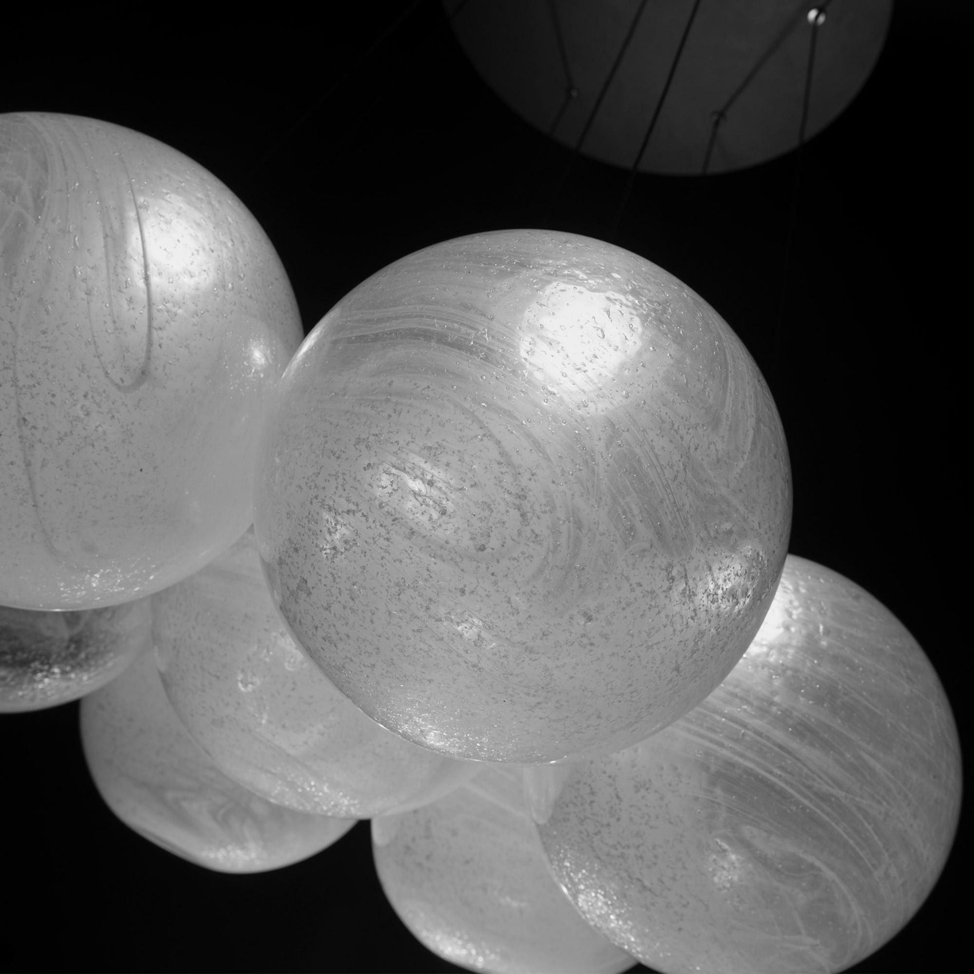 Cosmic Crystal LED 7 Light Multi-Light Pendant 3000K in Black