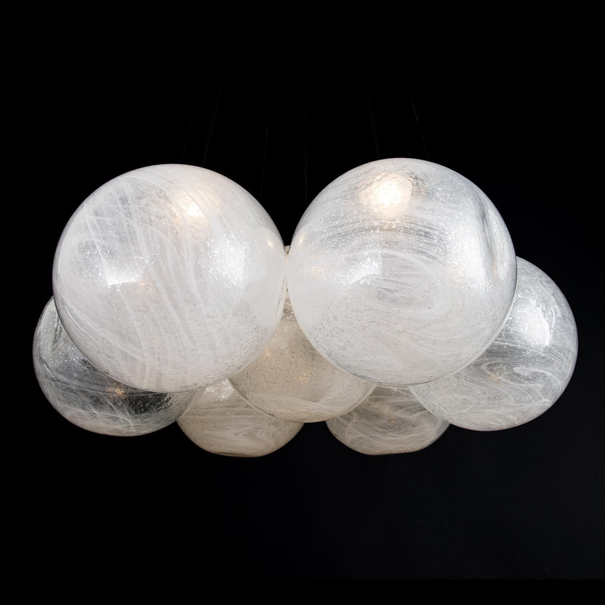 Cosmic Crystal LED 7 Light Multi-Light Pendant 3000K in Black