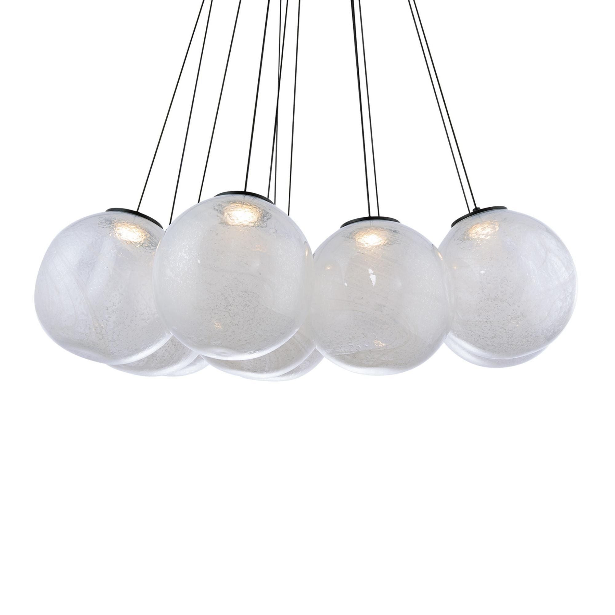 Cosmic Crystal LED 12 Light Multi-Light Pendant 3000K in Black