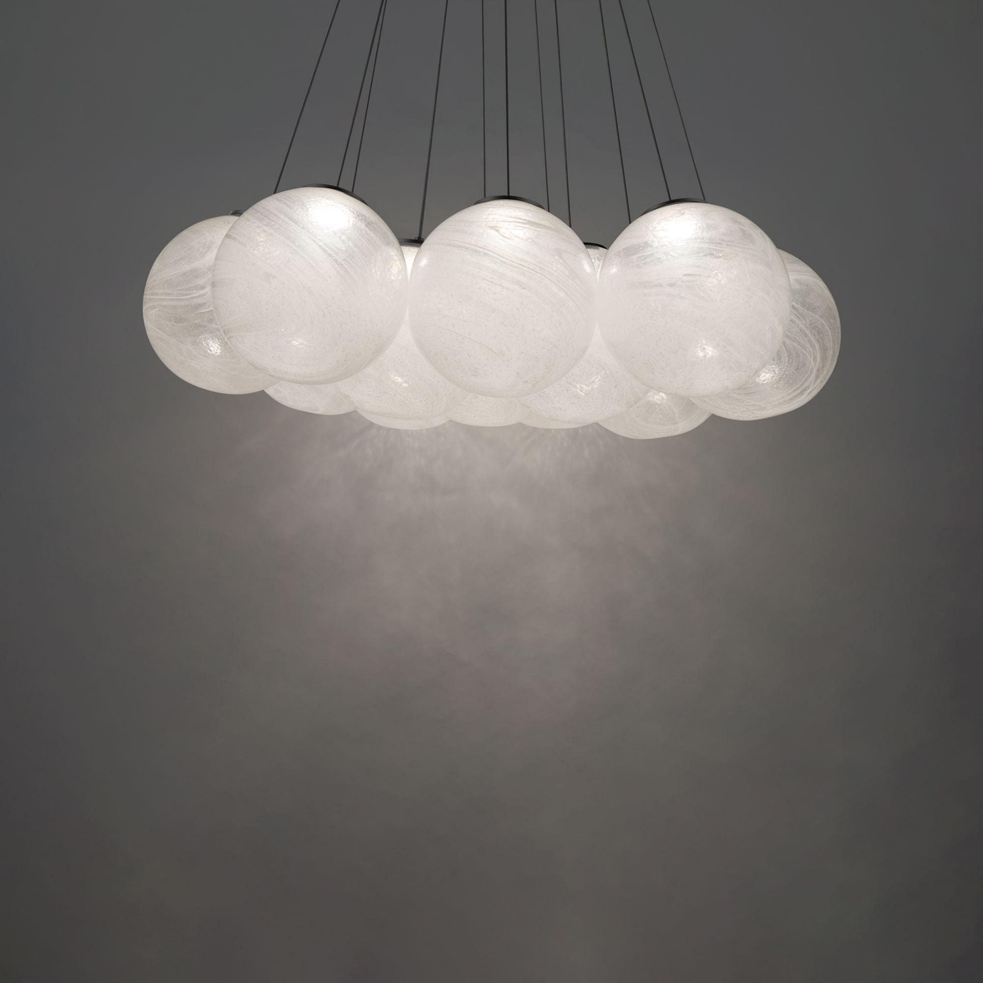Cosmic Crystal LED 12 Light Multi-Light Pendant 3000K in Black