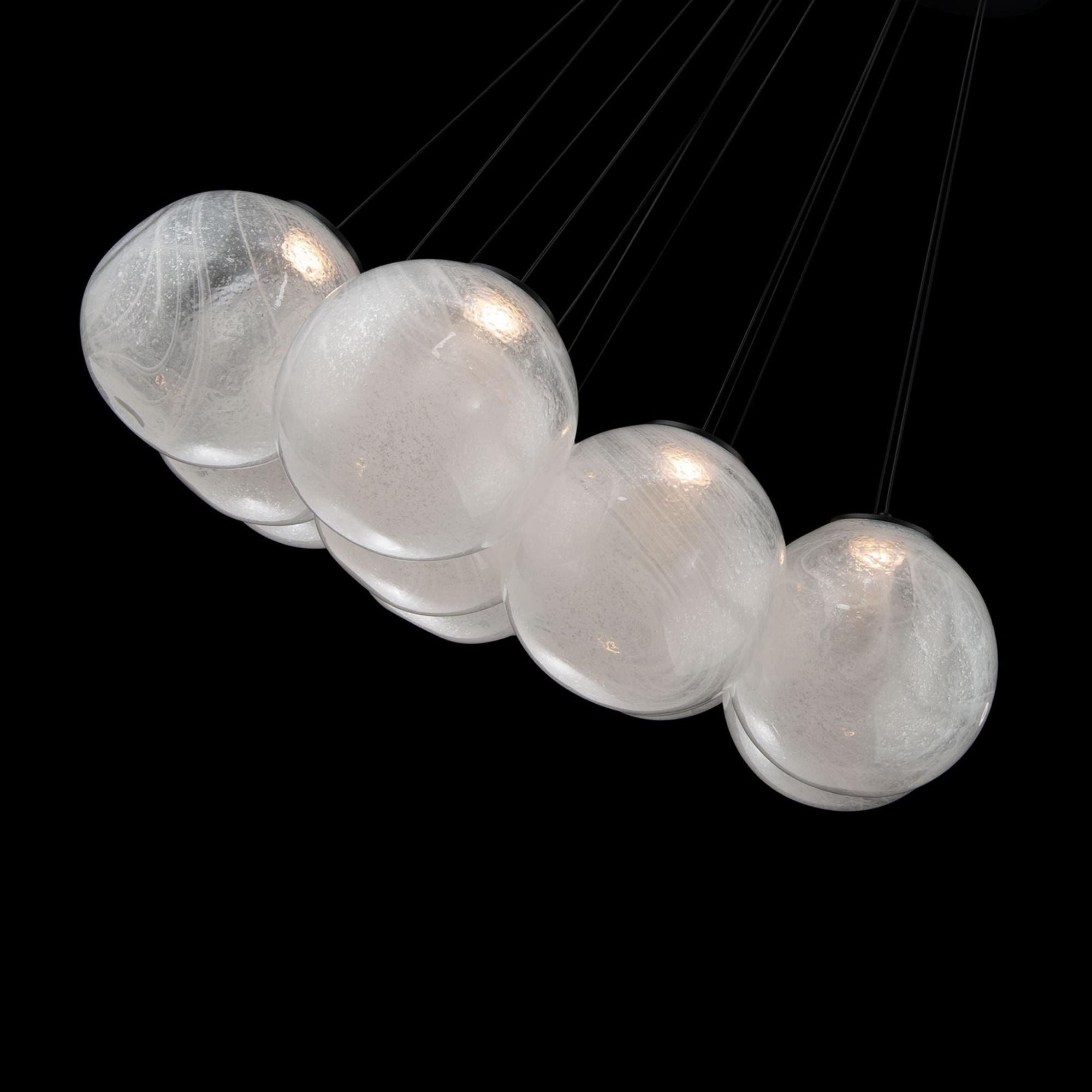Cosmic Crystal LED 12 Light Multi-Light Pendant 3000K in Black