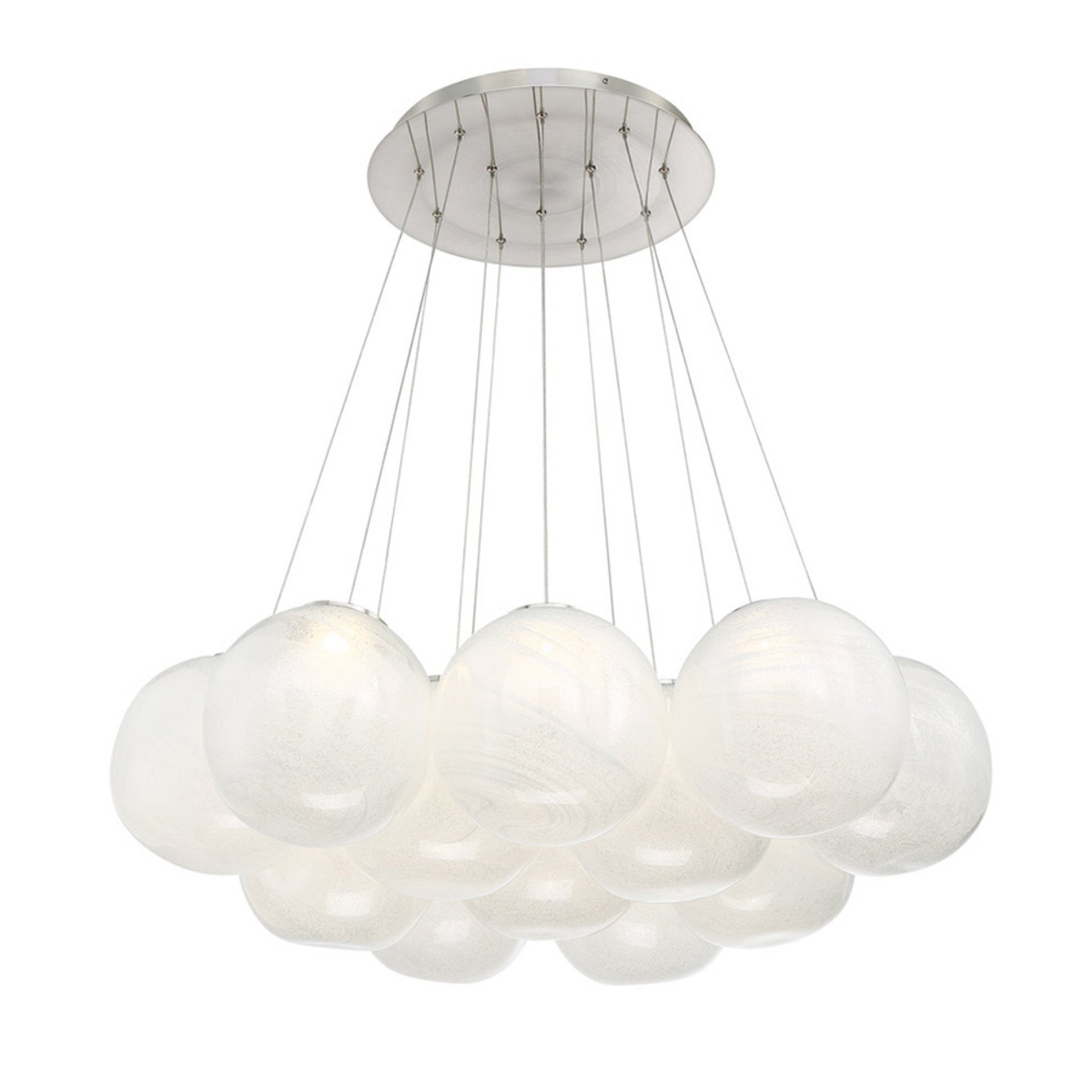 Modern Forms PD-28812-BN 3000K 84 Watt Cosmic Crystal LED Multi-Light Pendant in Brushed Nickel