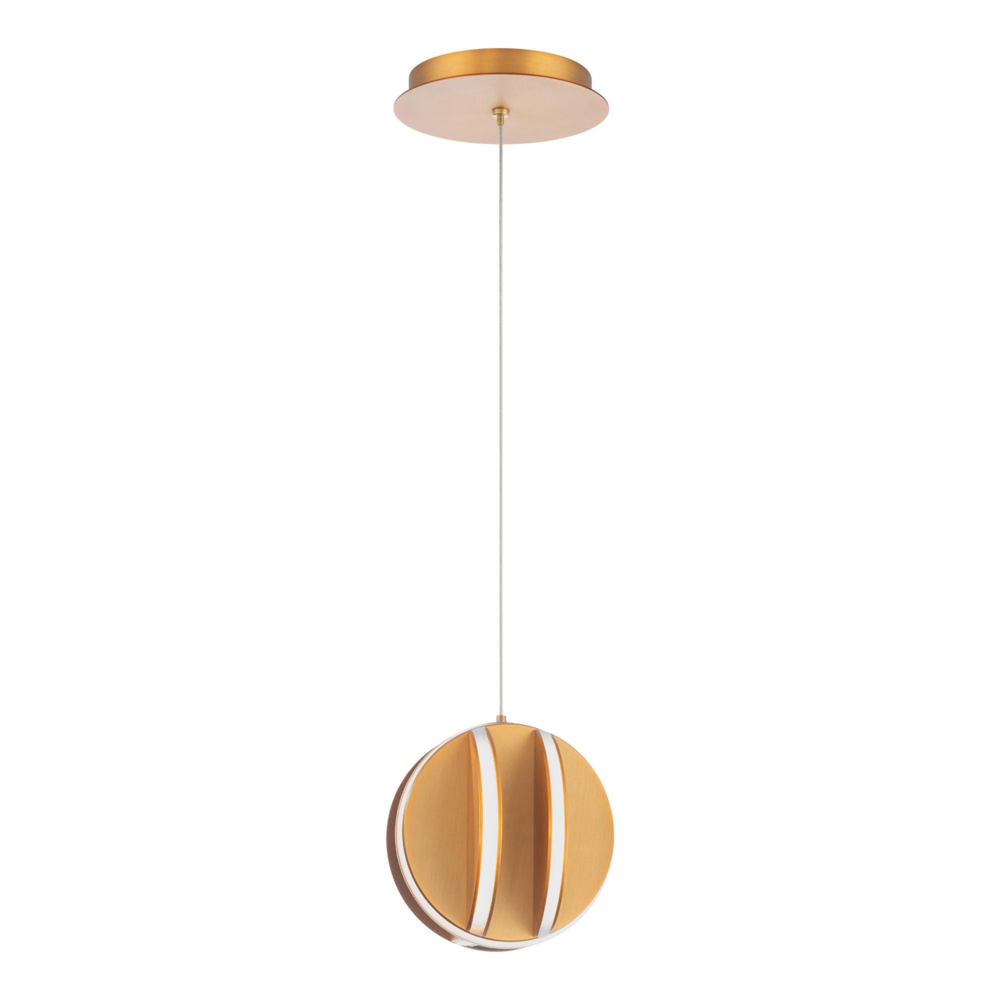 Carillion LED 1 Light Mini Pendant 3000K in Aged Brass