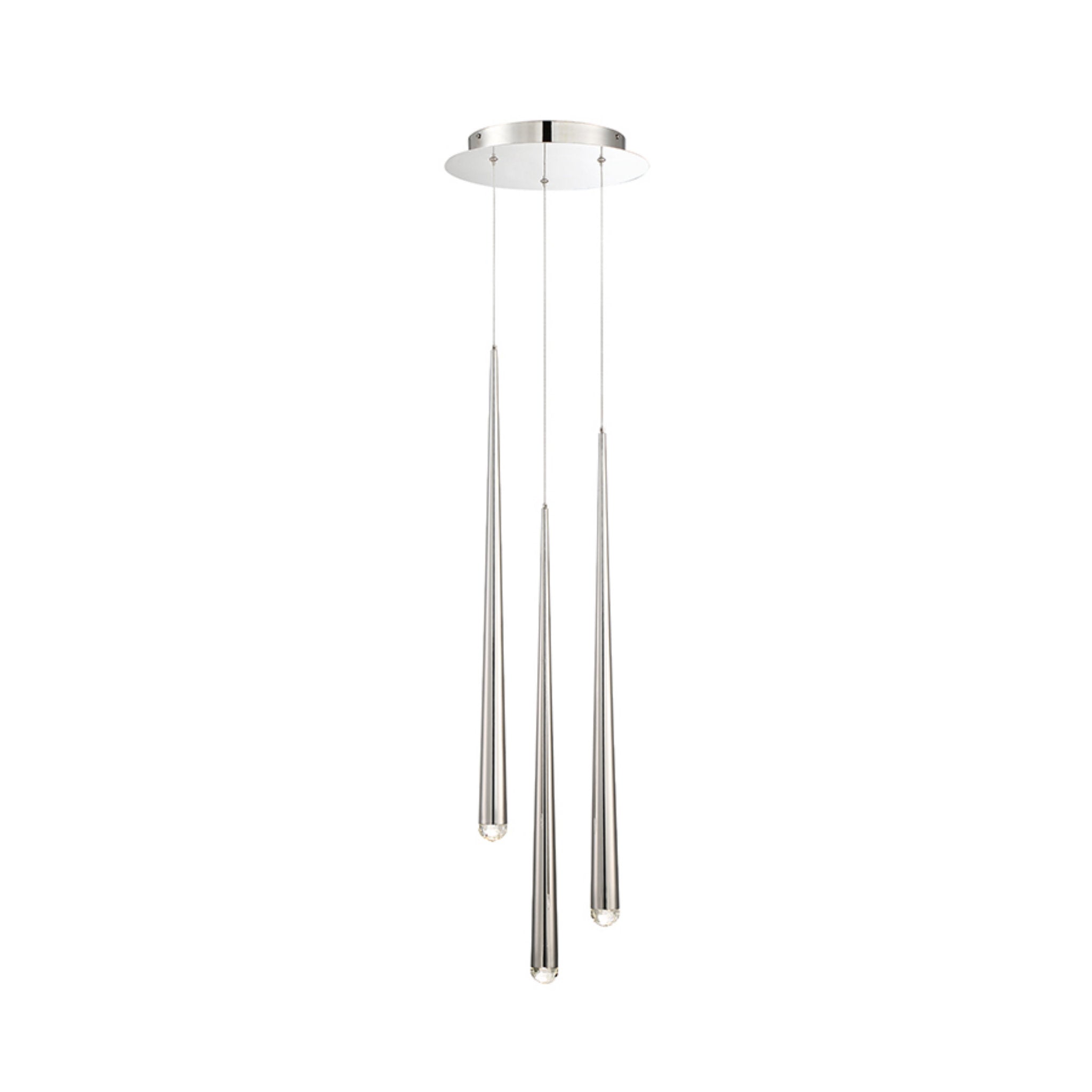 Modern Forms PD-41703R-PN 3500K 21 Watt Cascade Crystal LED Round Chandelier in Polished Nickel