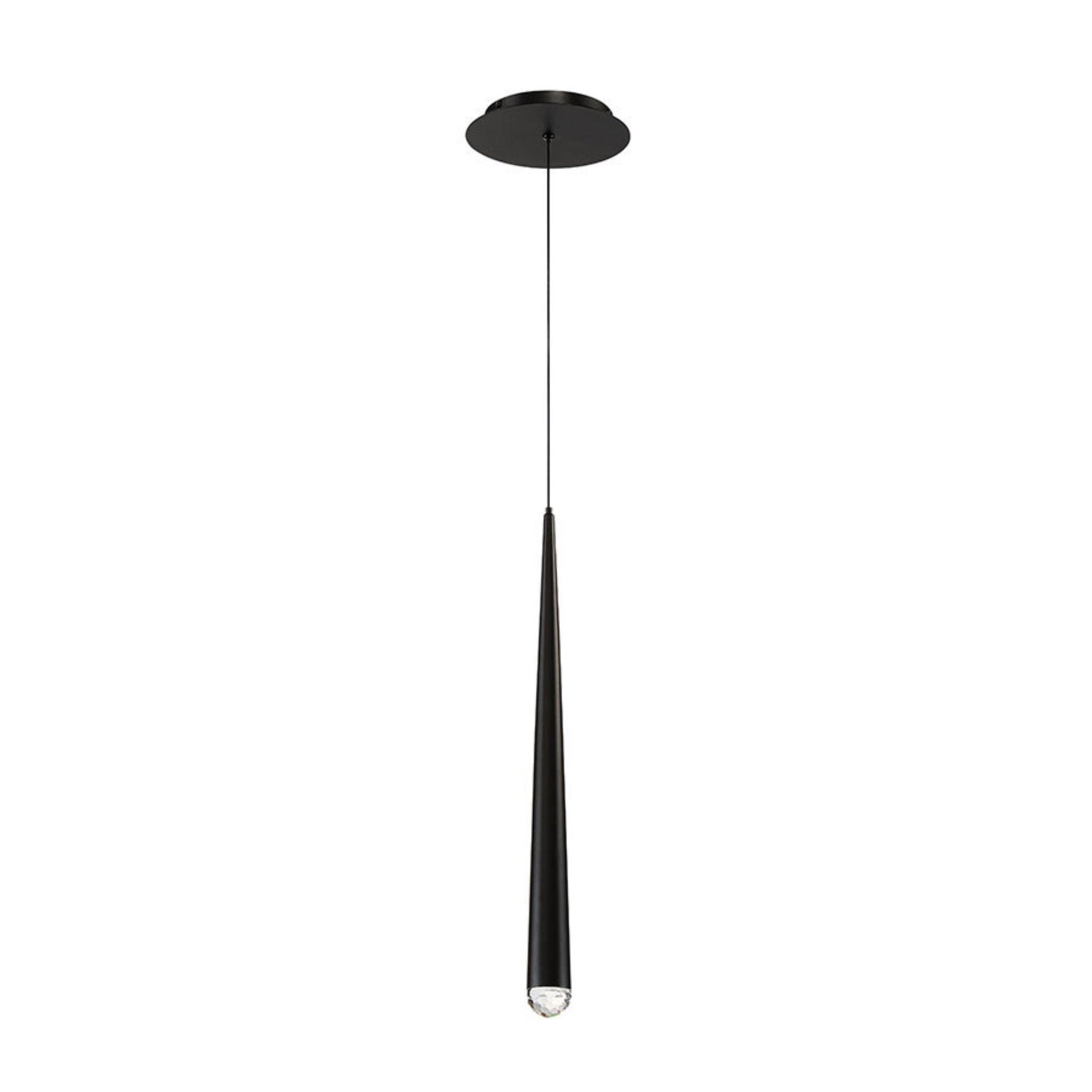 Modern Forms PD-41719-BK 3500K 7 Watt Cascade Crystal LED Pendant in Black