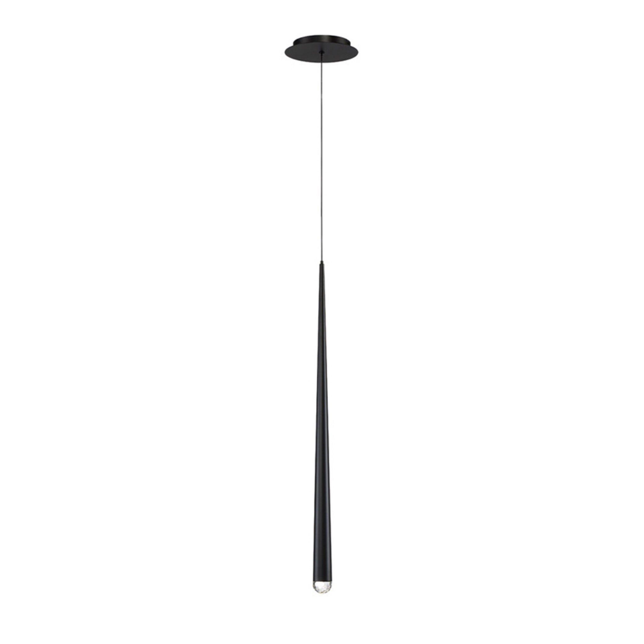 Modern Forms PD-41728-BK 3500K 7 Watt Cascade Crystal LED Pendant in Black
