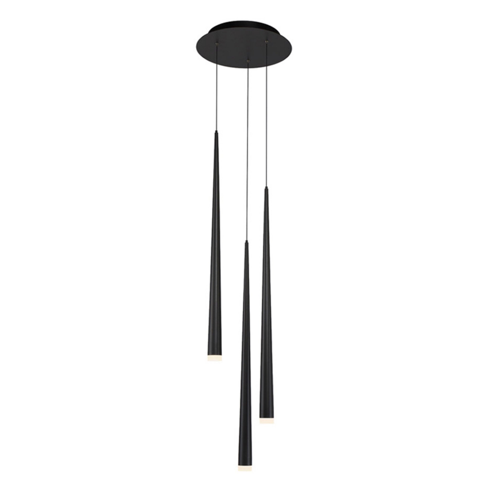 Modern Forms PD-41803R-BK 3500K 21 Watt Cascade Etched Glass LED Round Chandelier in Black