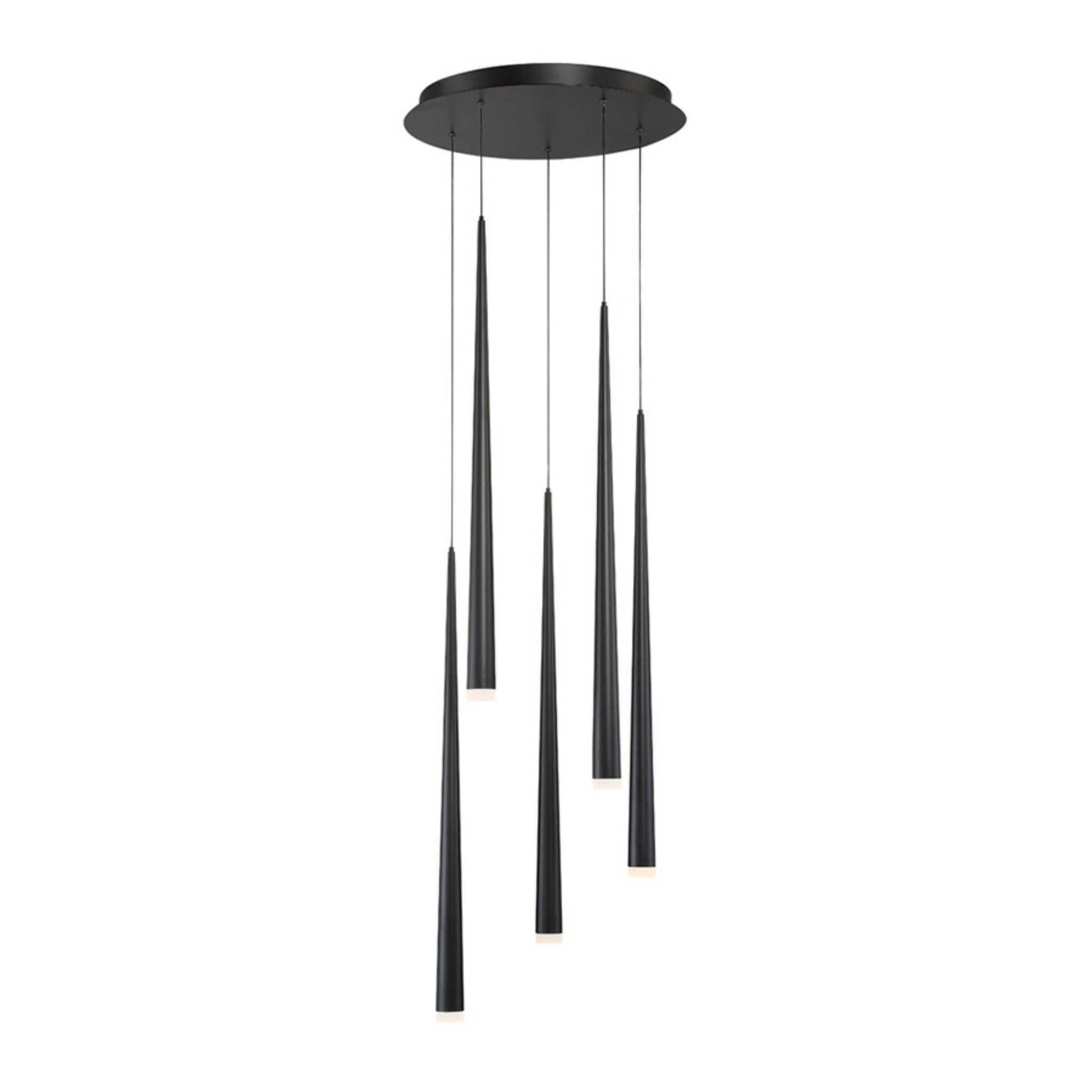 Modern Forms PD-41805R-BK 3500K 35 Watt Cascade Etched Glass LED Round Chandelier in Black