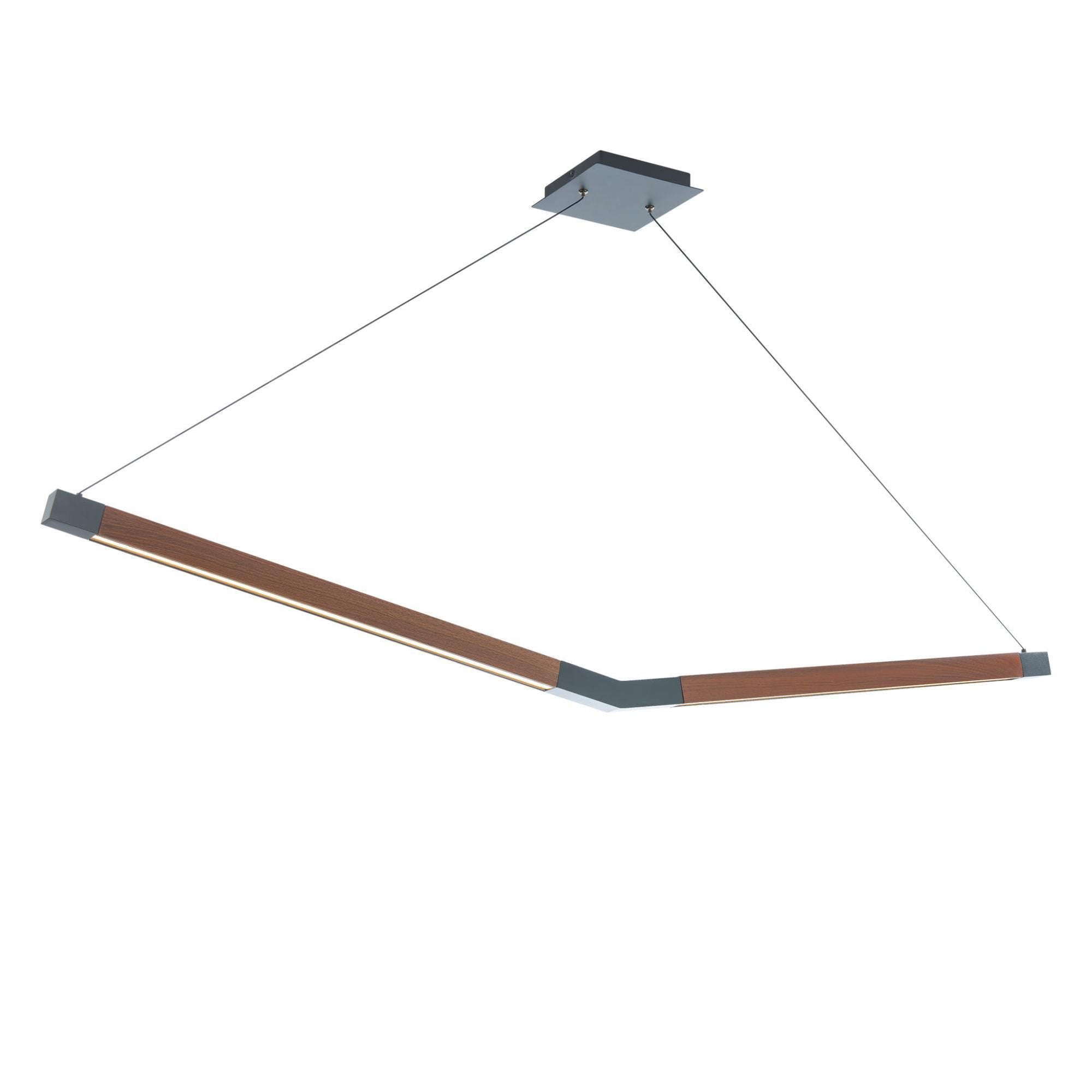 Bough 54in LED Linear Pendant 3000K in Black-Dark Walnut