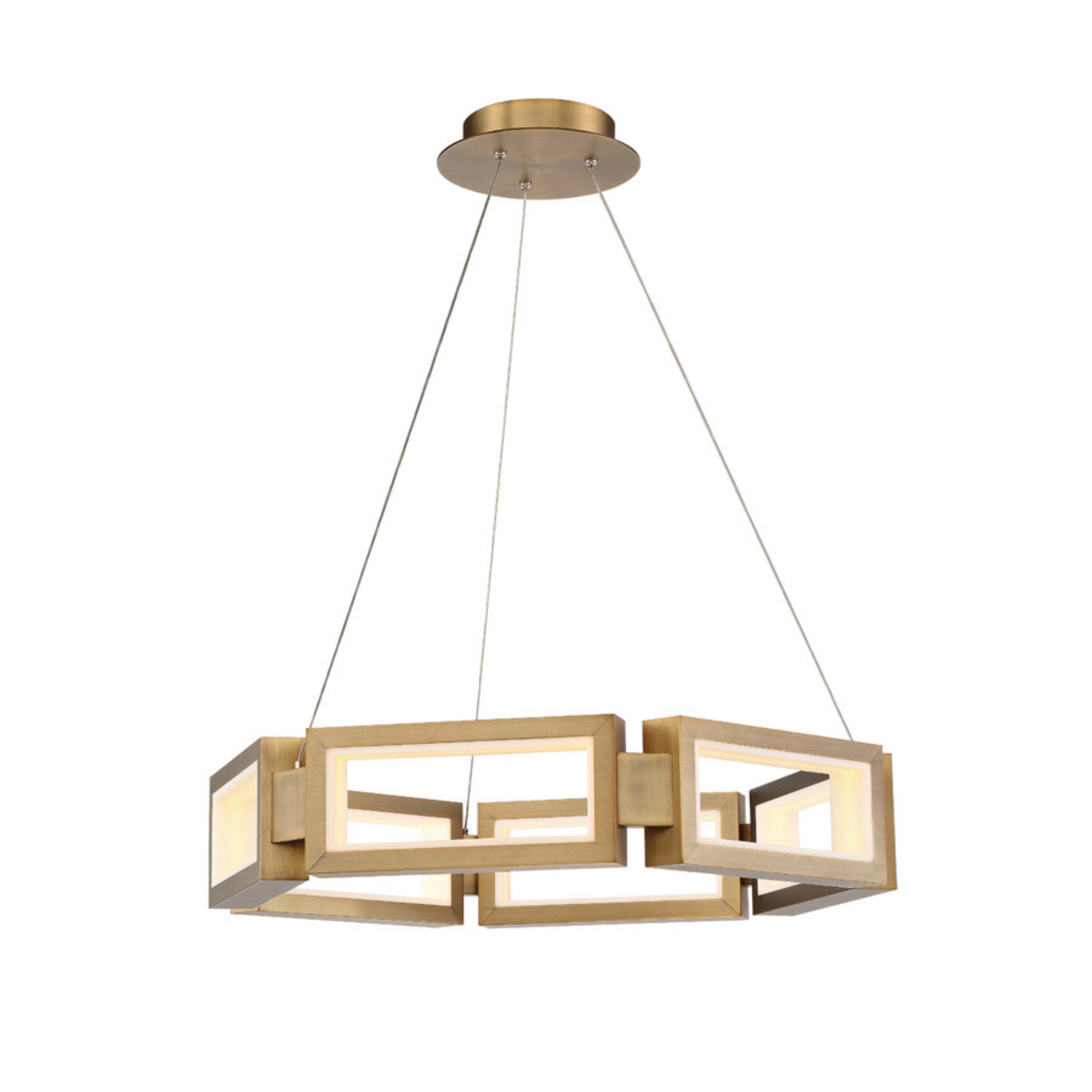 Modern Forms PD-50829-AB 3000K 52 Watt Mies LED Chandelier in Aged Brass