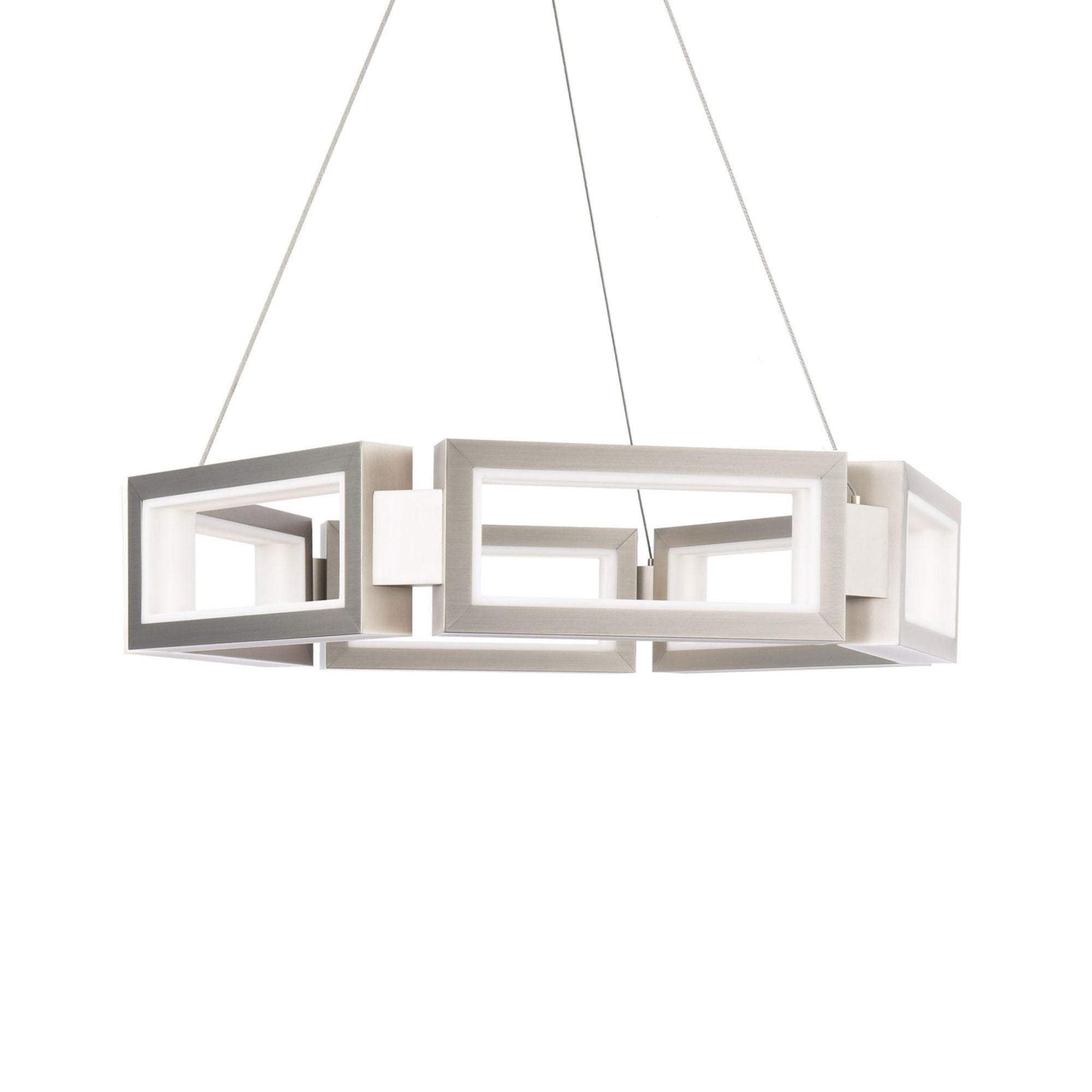 Mies 27in LED Chandelier 3000K in Brushed Nickel