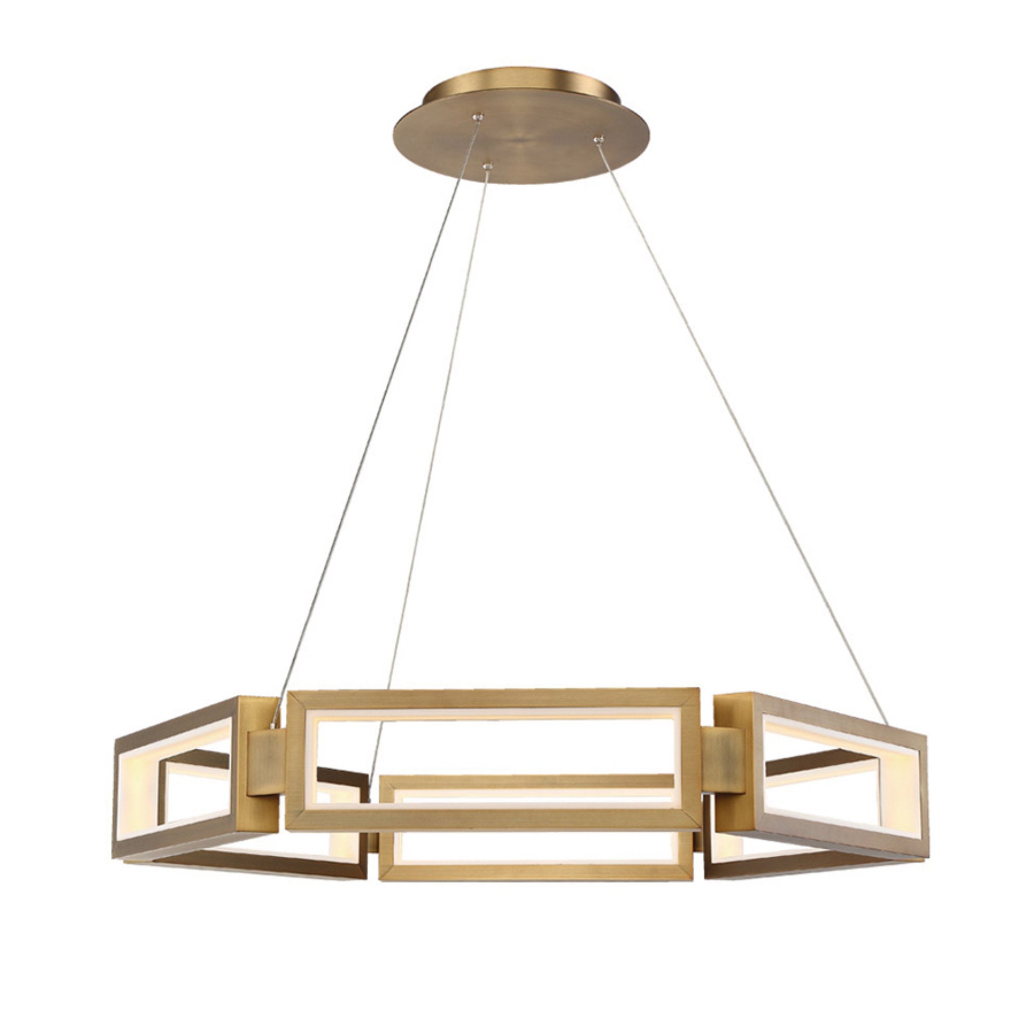 Modern Forms PD-50835-AB 3000K 78 Watt Mies LED Chandelier in Aged Brass