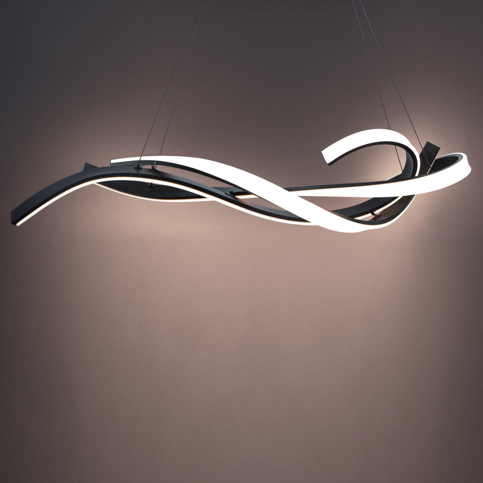 Tidal 57in LED Linear Pendant 3000K in Black