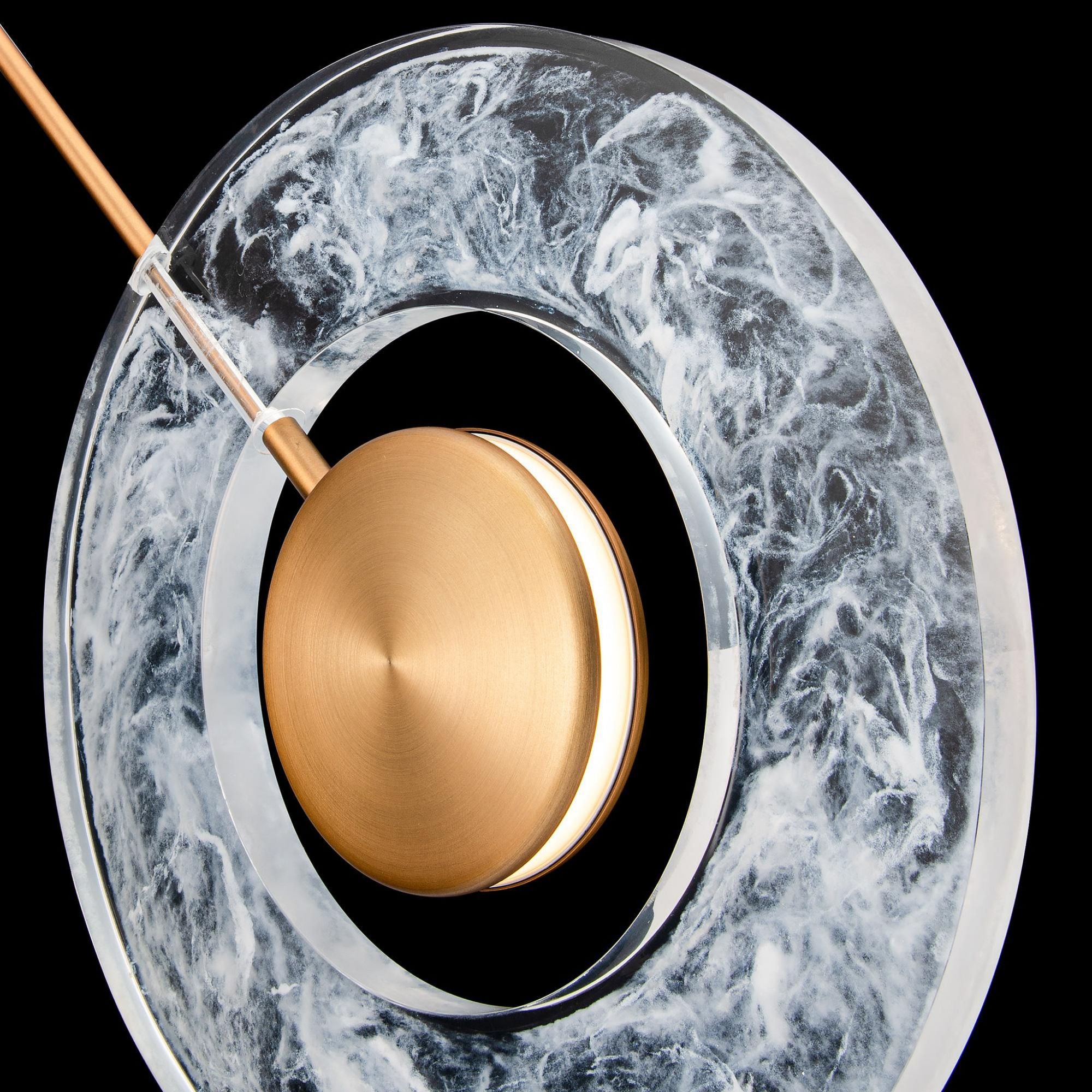 Cymbal 14in LED Round Pendant 3000K in Aged Brass