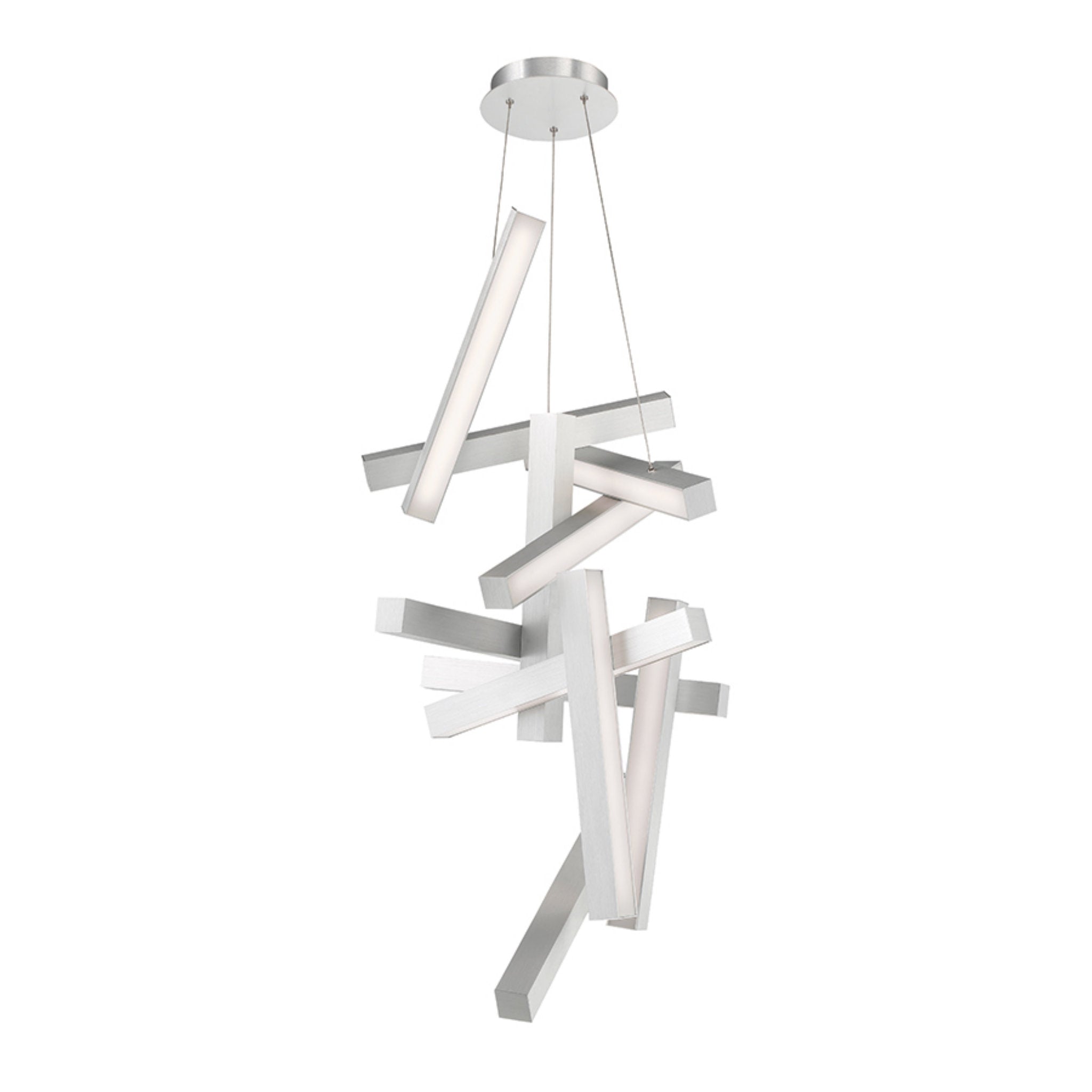 Modern Forms PD-64849-AL 3000K 30 Watt Chaos LED Vertical Chandelier in Brushed Aluminum