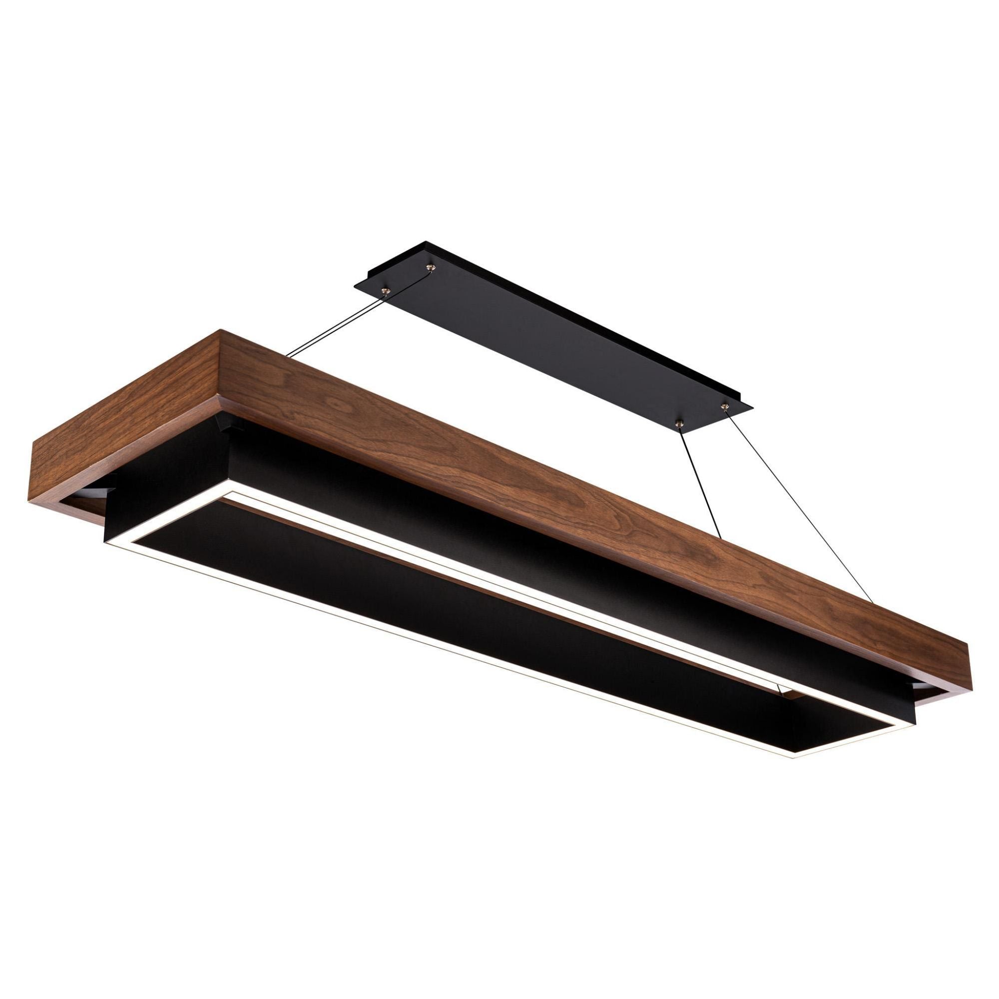 Hustler 54in LED Linear Chandelier 3000K in Black Dark Walnut