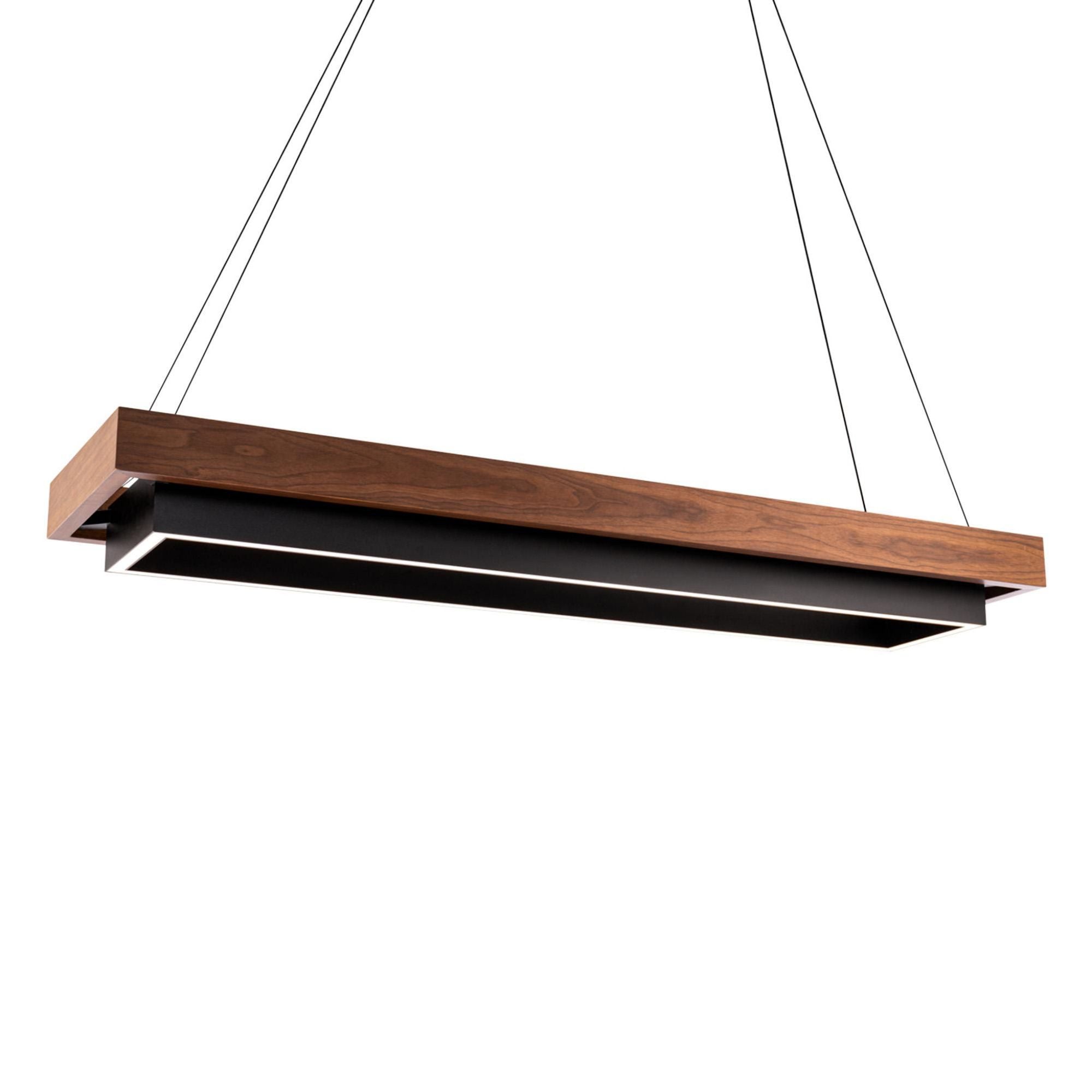 Hustler 54in LED Linear Chandelier 3000K in Black Dark Walnut