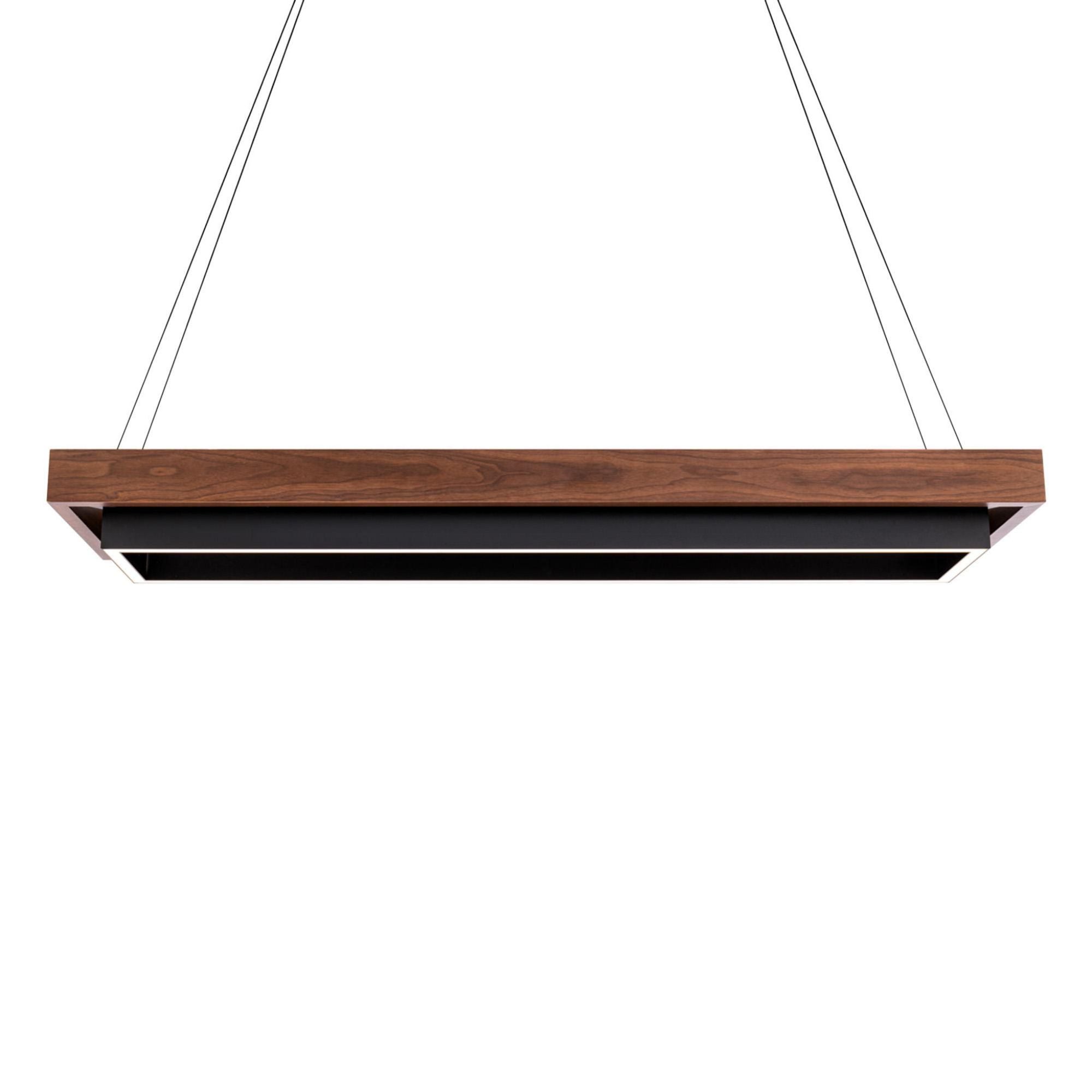 Hustler 54in LED Linear Chandelier 3000K in Black Dark Walnut