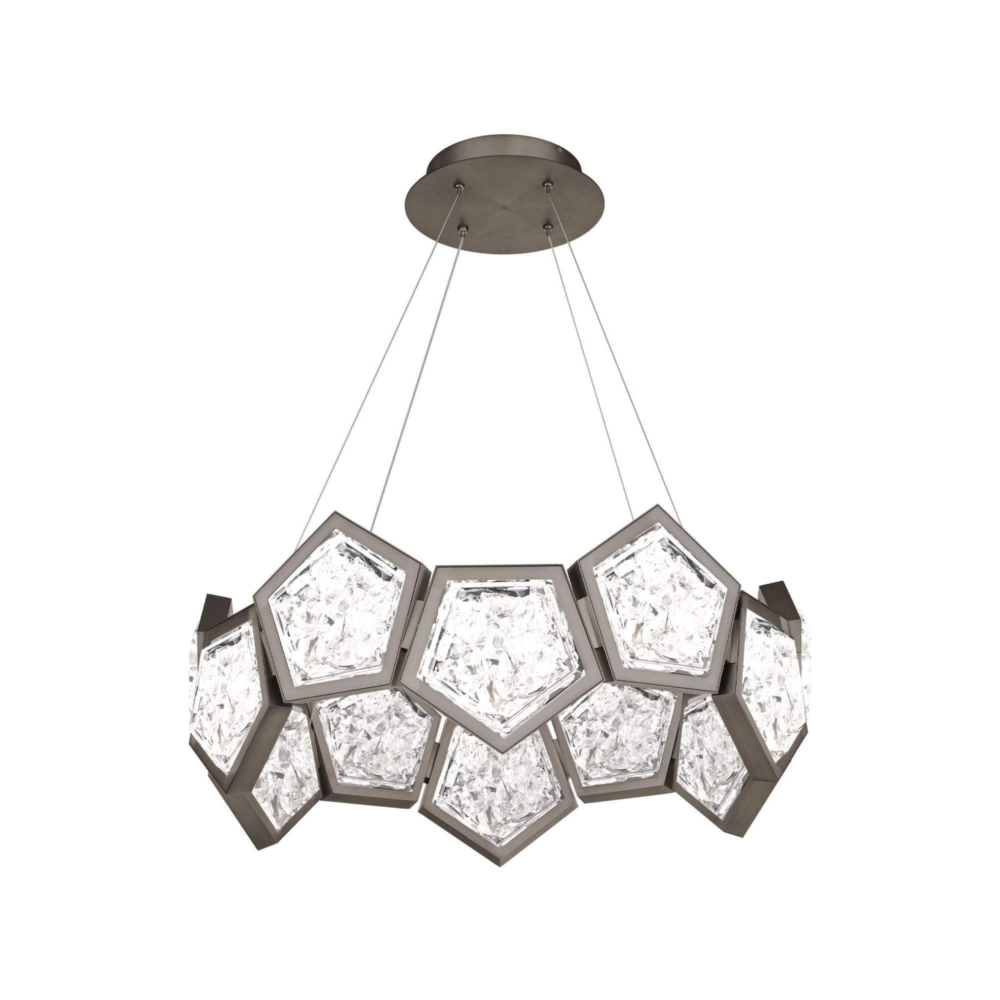 Starlight Starbright 26in LED Round Chandelier 3000K with Antique Nickel in Aged Brass