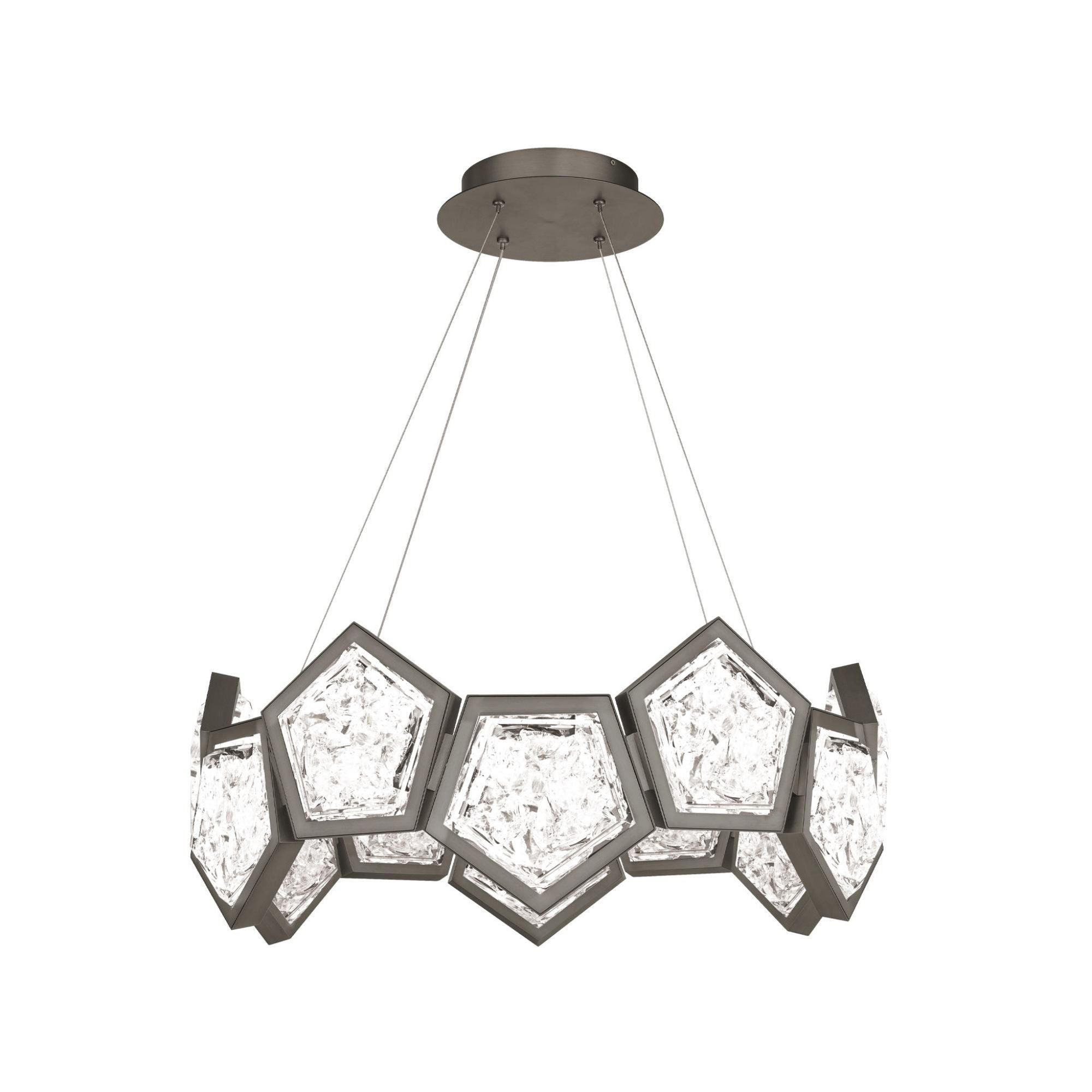 Starlight Starbright 26in LED Round Chandelier 3000K with Antique Nickel in Aged Brass