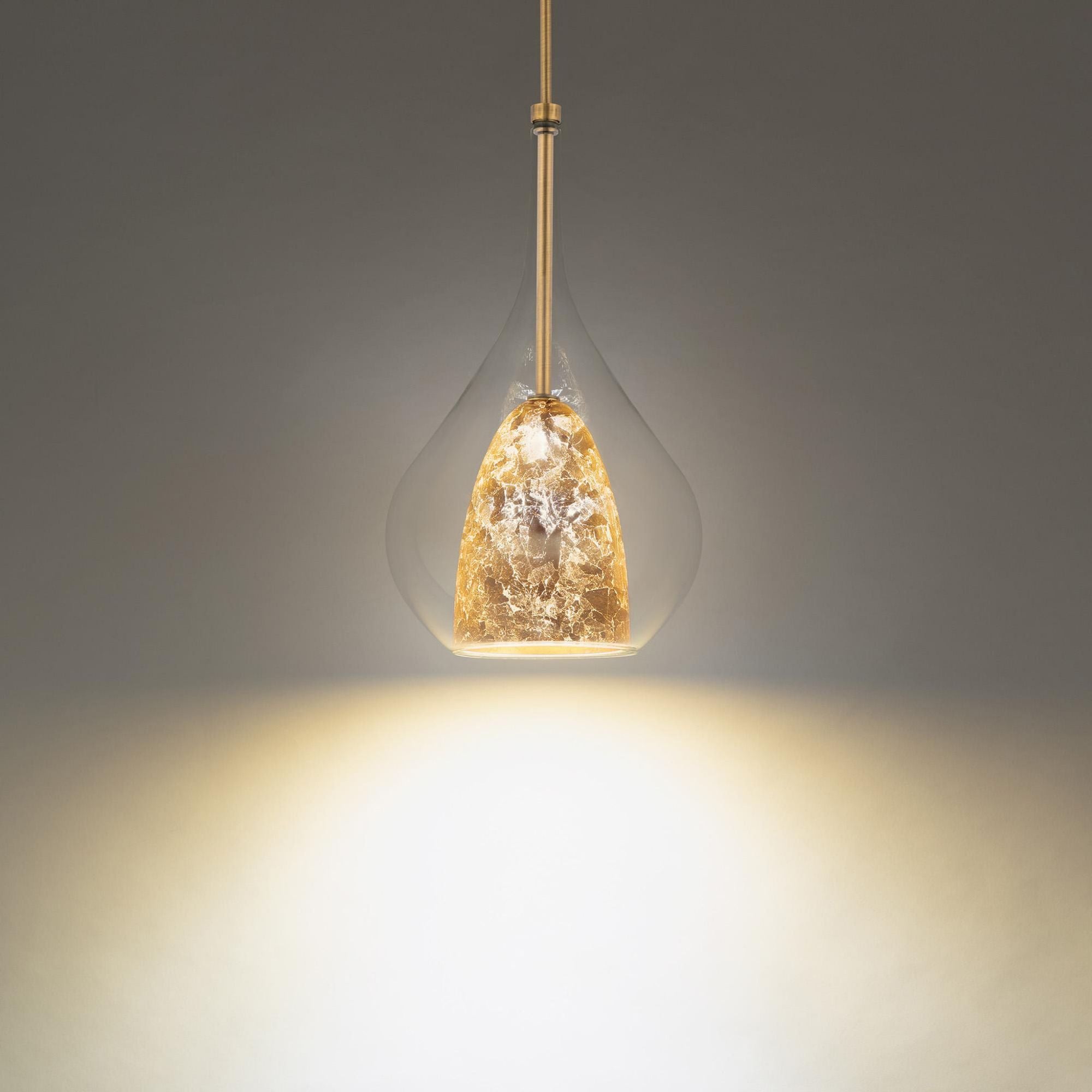 Helios 18in LED Mini Pendant 3000K in Aged Brass Gold