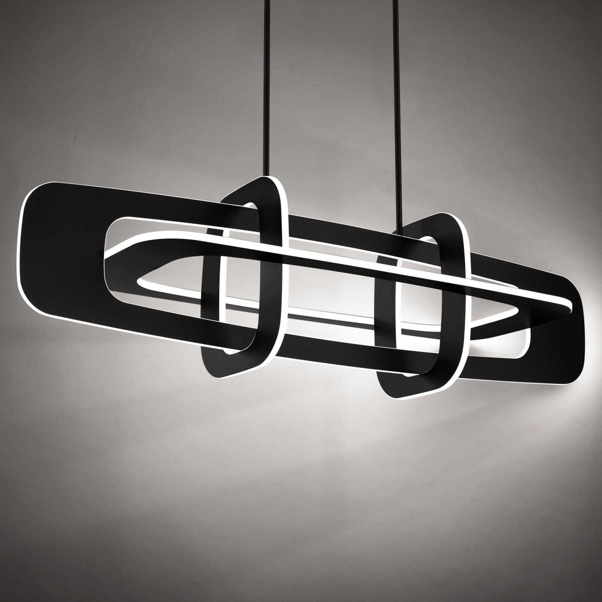 Vesta 50in LED Linear Chandelier 3000K in Black