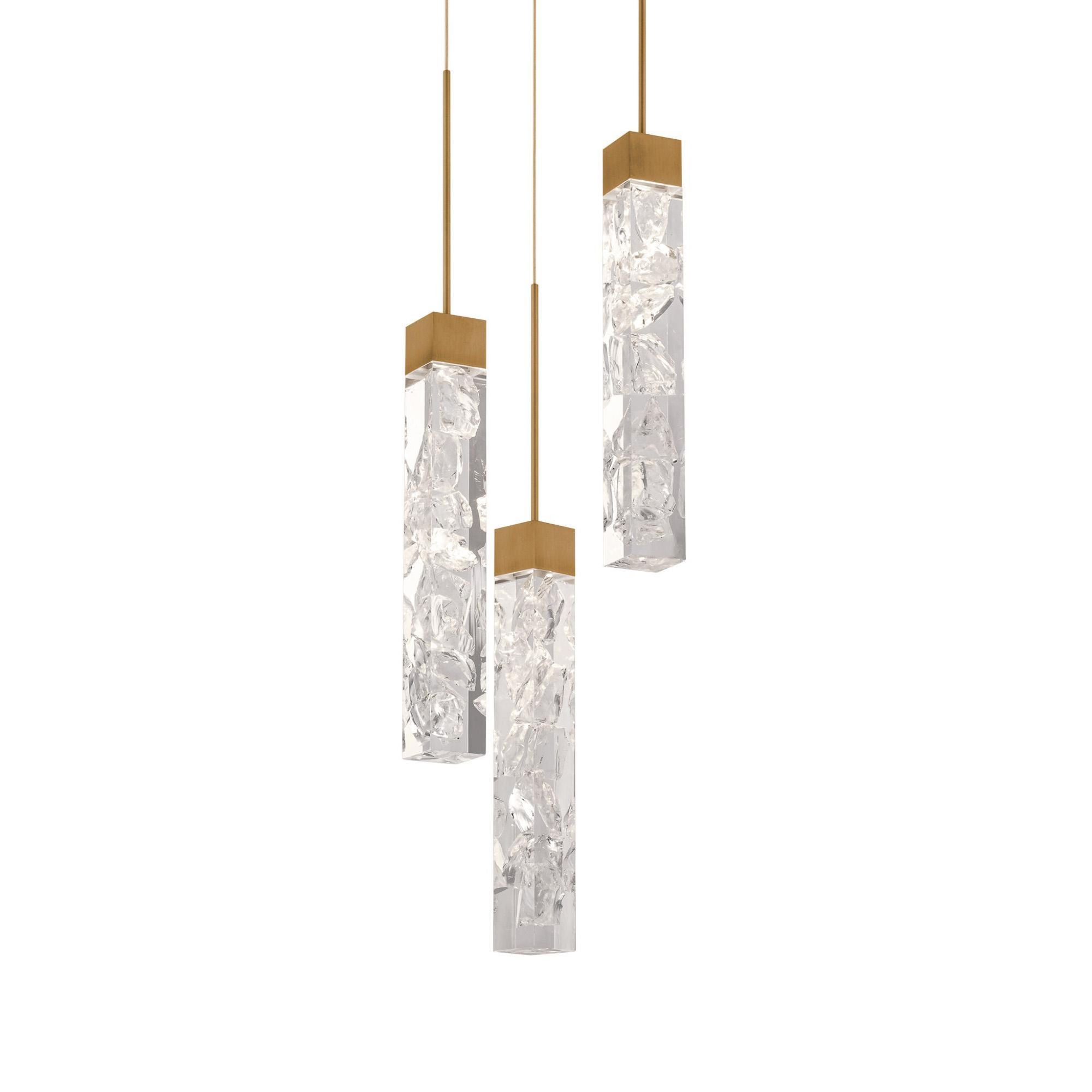 Minx 13in LED 3 Light Multi-Light Pendant 3000K in Aged Brass