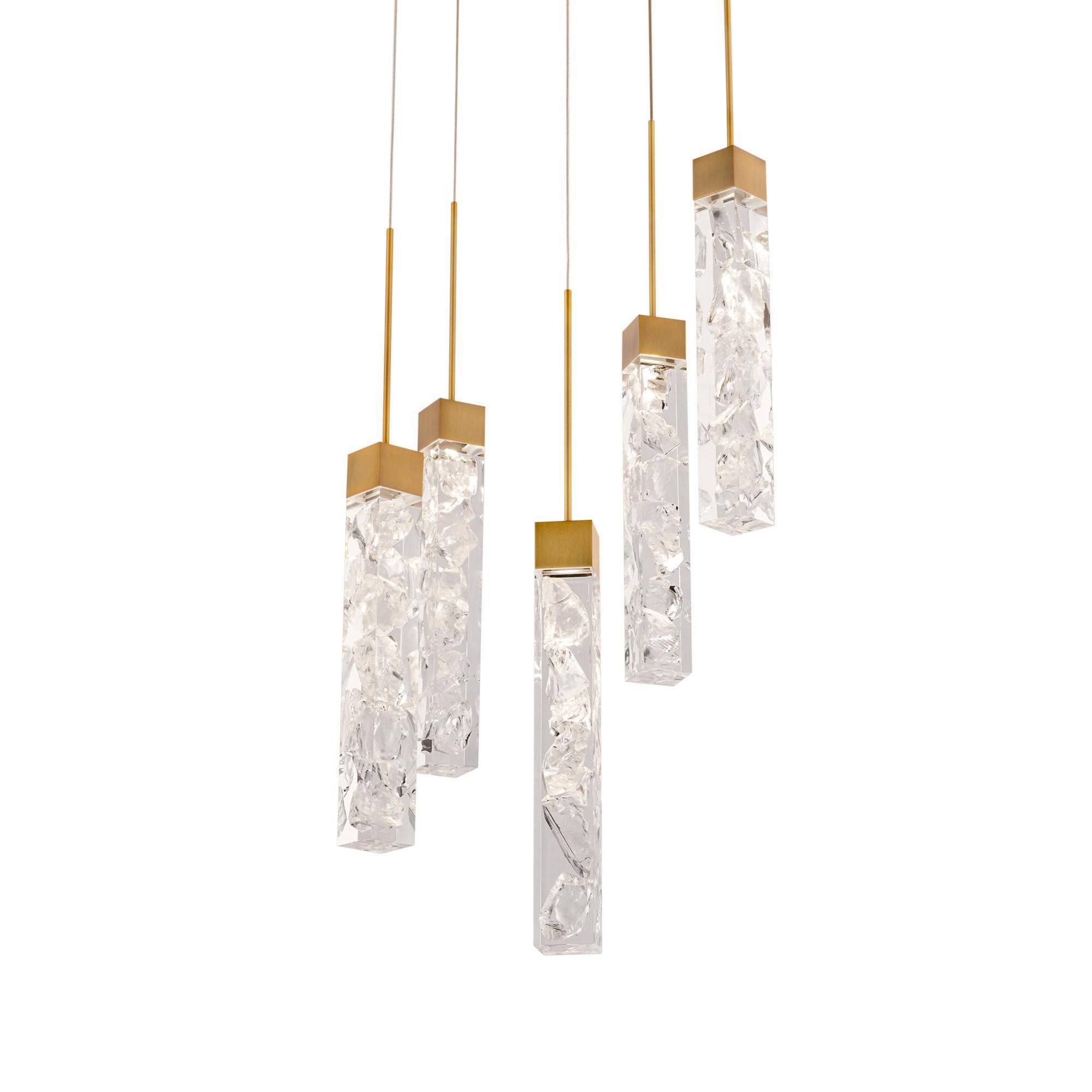 Minx 13in LED 5 Light Multi-Light Pendant 3000K in Aged Brass