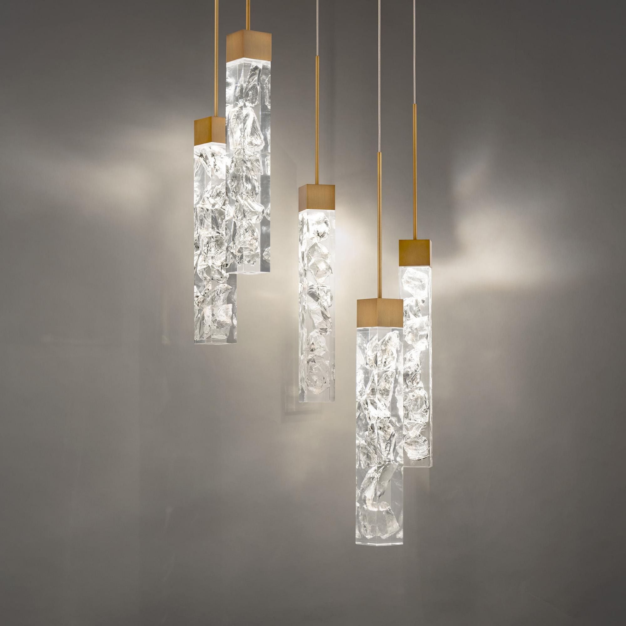 Minx 13in LED 5 Light Multi-Light Pendant 3000K in Aged Brass