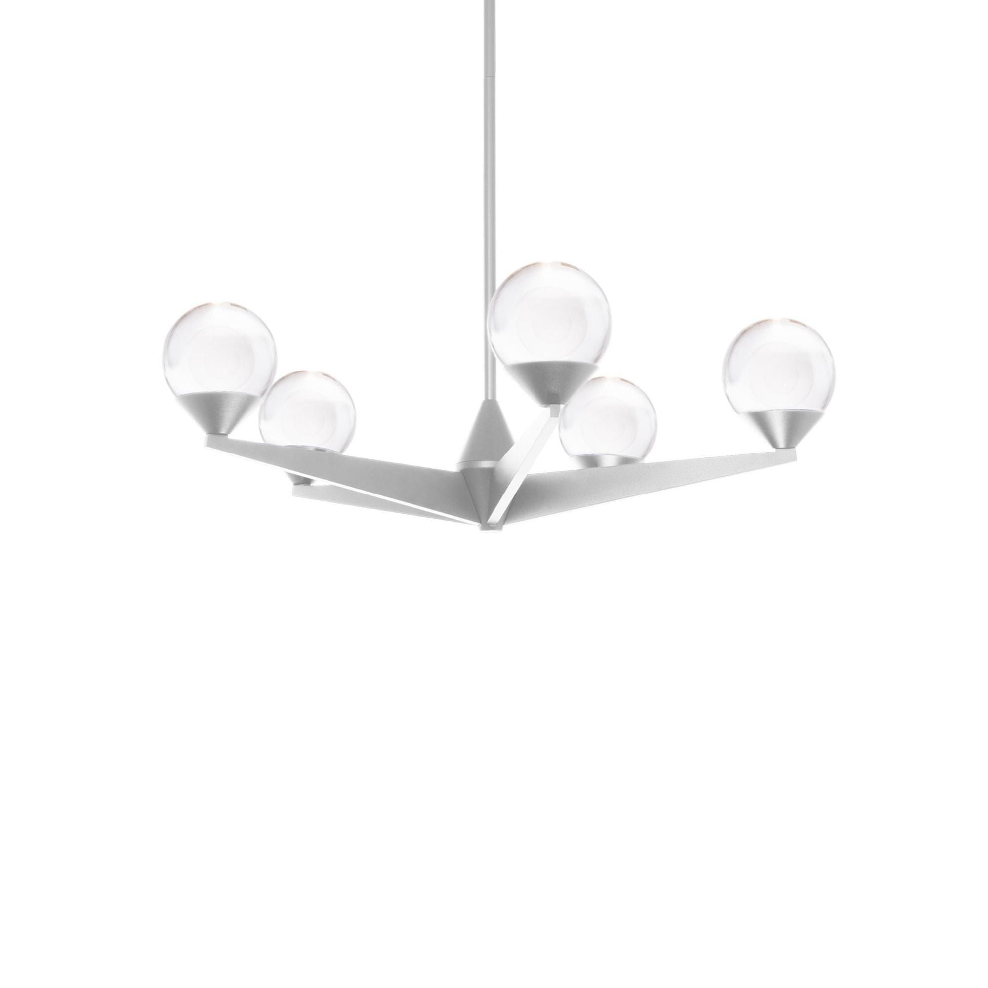 Double Bubble 23in LED 5 Light Chandelier 3000K in Satin Nickel