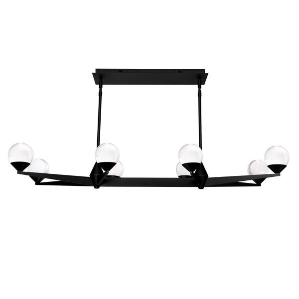 Double Bubble 44in LED 8 Light Linear Chandelier 3000K in Black