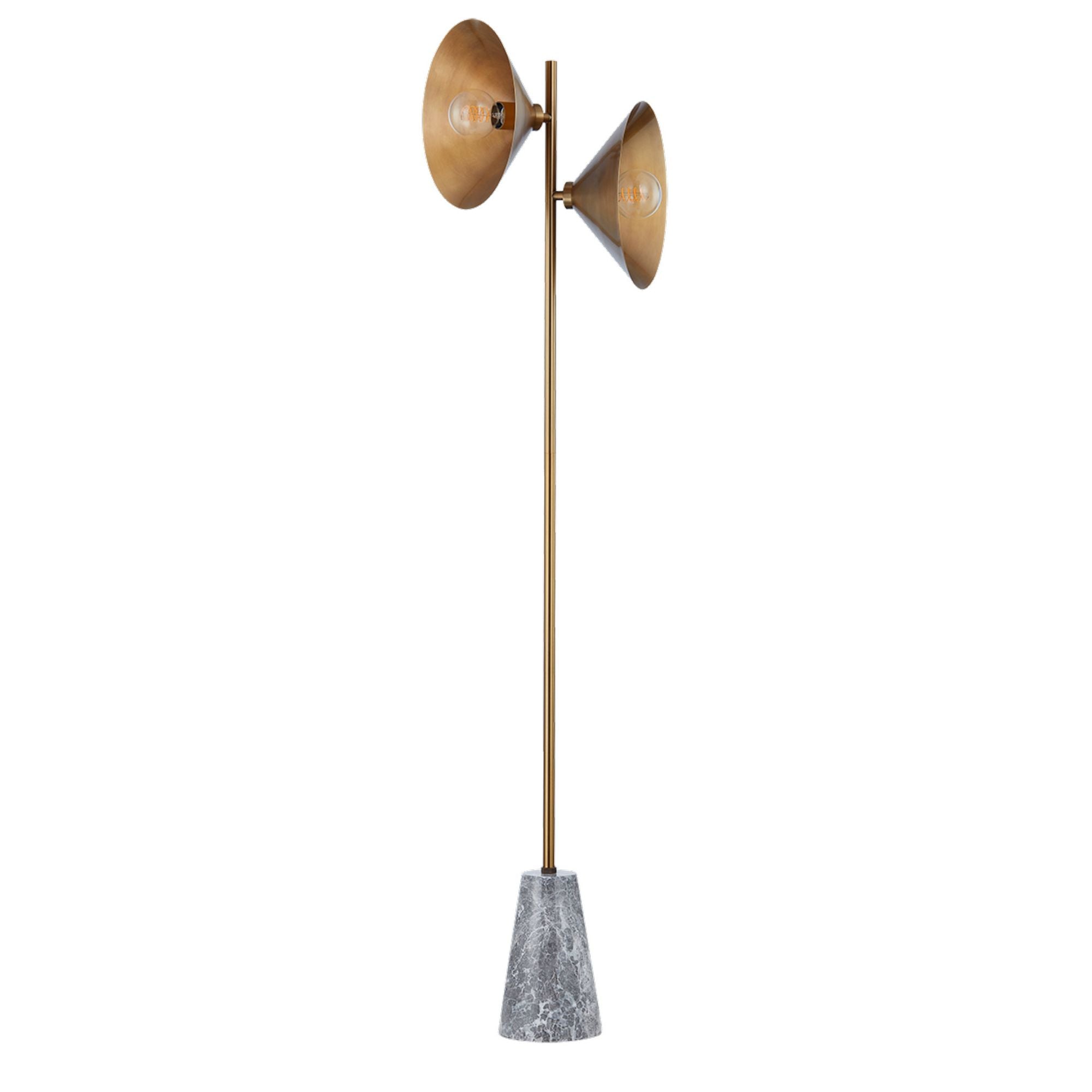 Bash Floor Lamp 2-Light LED in Patina Brass 16.75L x 16.75W x 64H